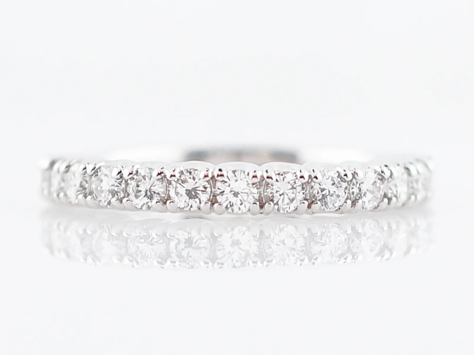 Wedding Band Modern .66 Round Brilliant Cut Diamonds in 14K White Gold