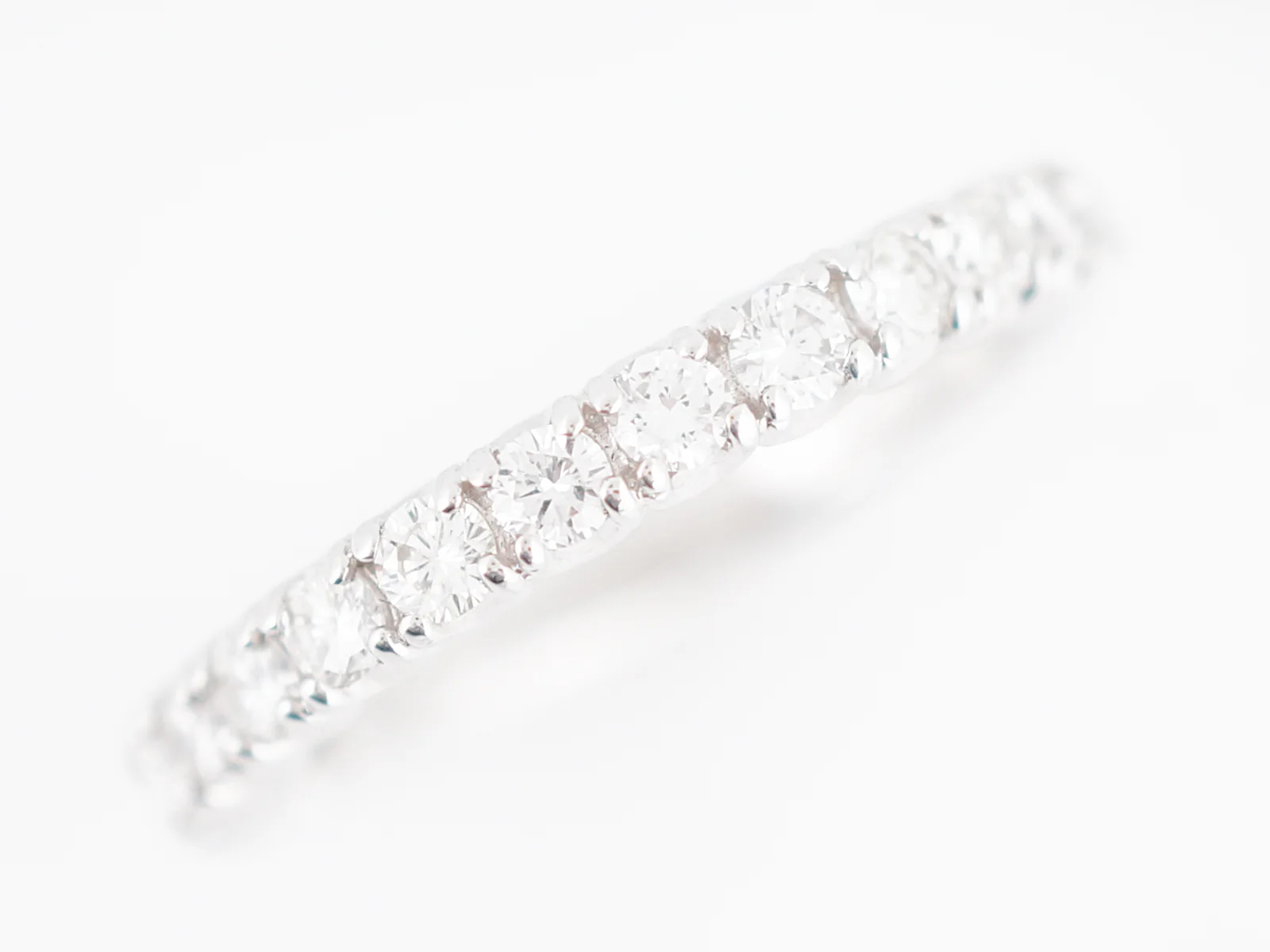 Wedding Band Modern .66 Round Brilliant Cut Diamonds in 14K White Gold - Image 3