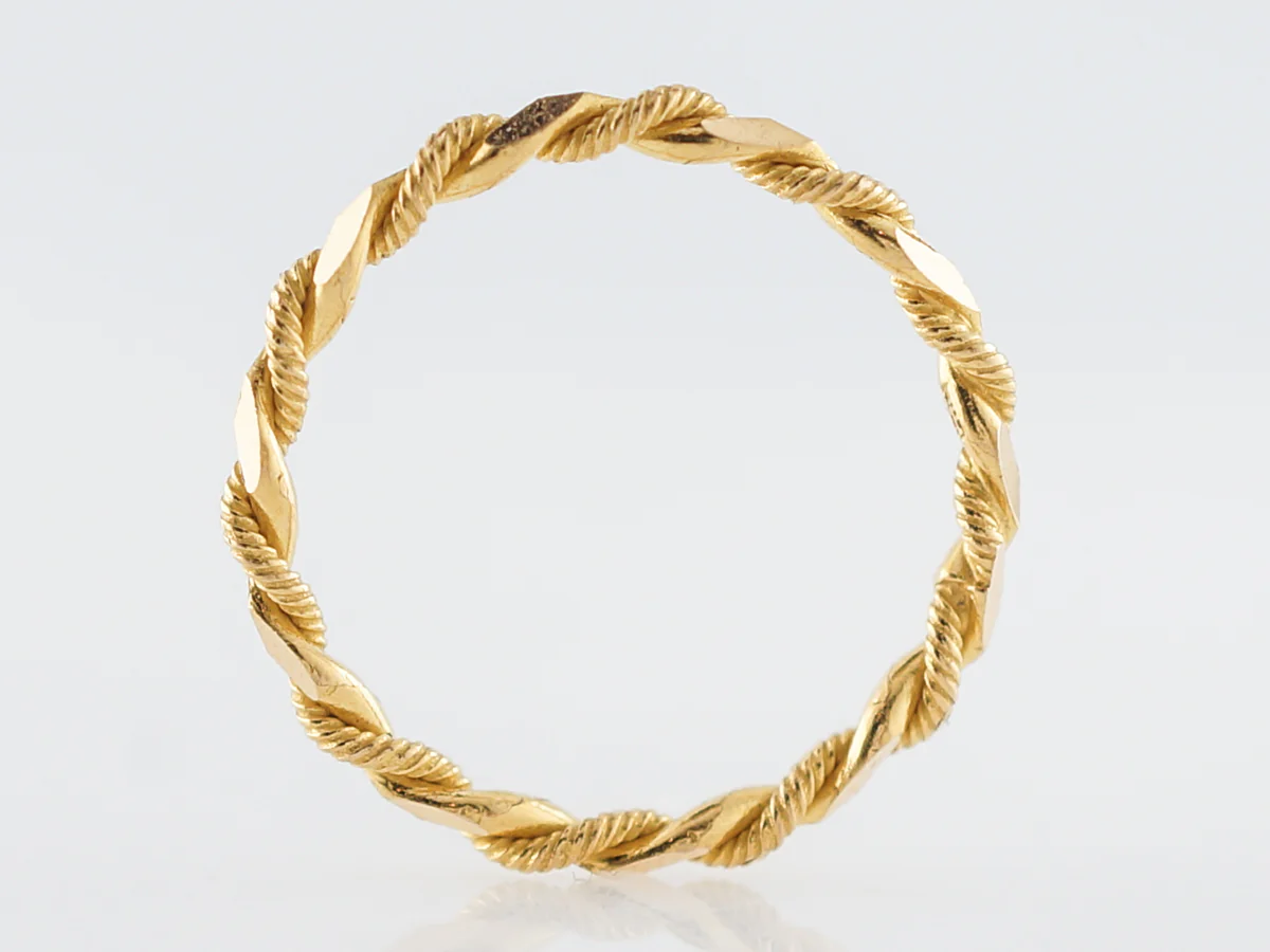 Wedding Band Modern Twisted Rope in 18k Yellow Gold - Image 2