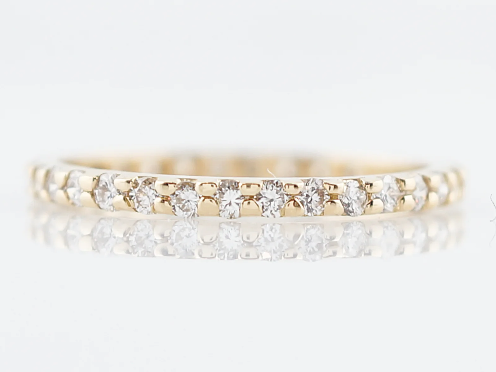 Wedding Band Modern .48 Round Brilliant Cut Diamonds in 14k Yellow Gold