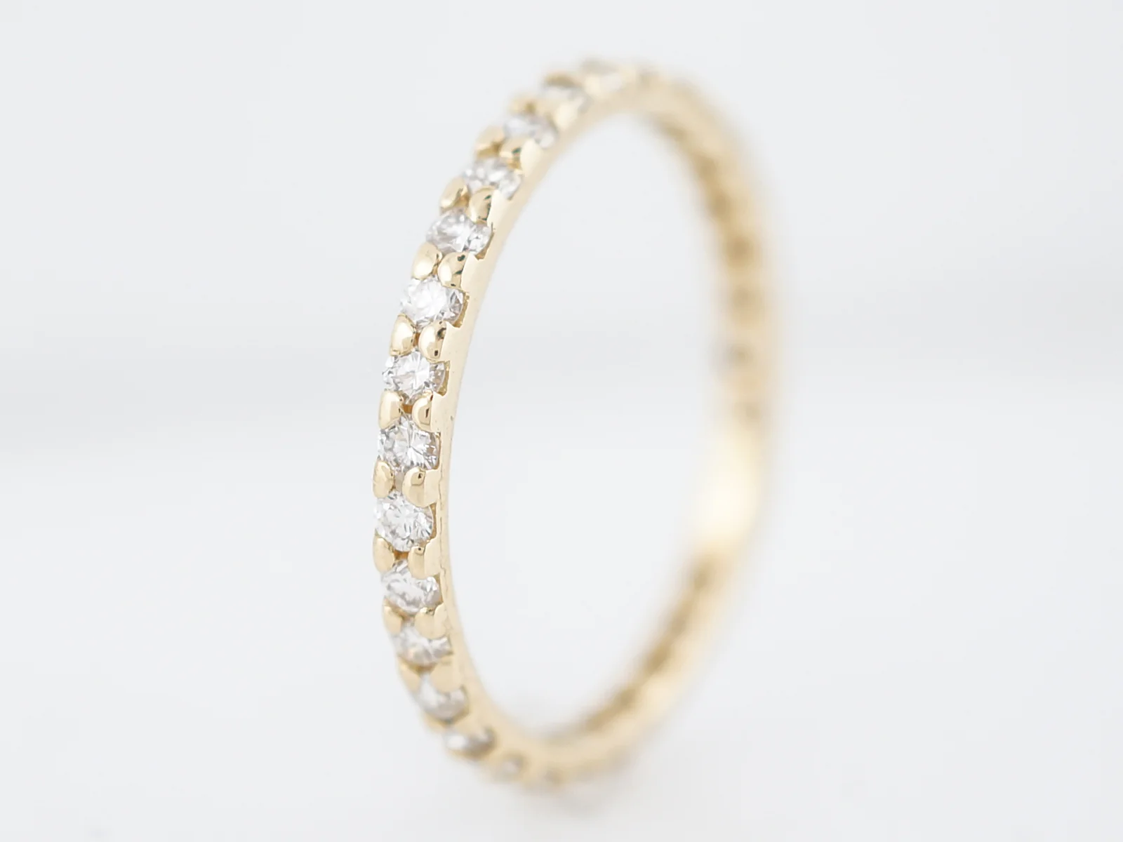 Wedding Band Modern .48 Round Brilliant Cut Diamonds in 14k Yellow Gold - Image 3