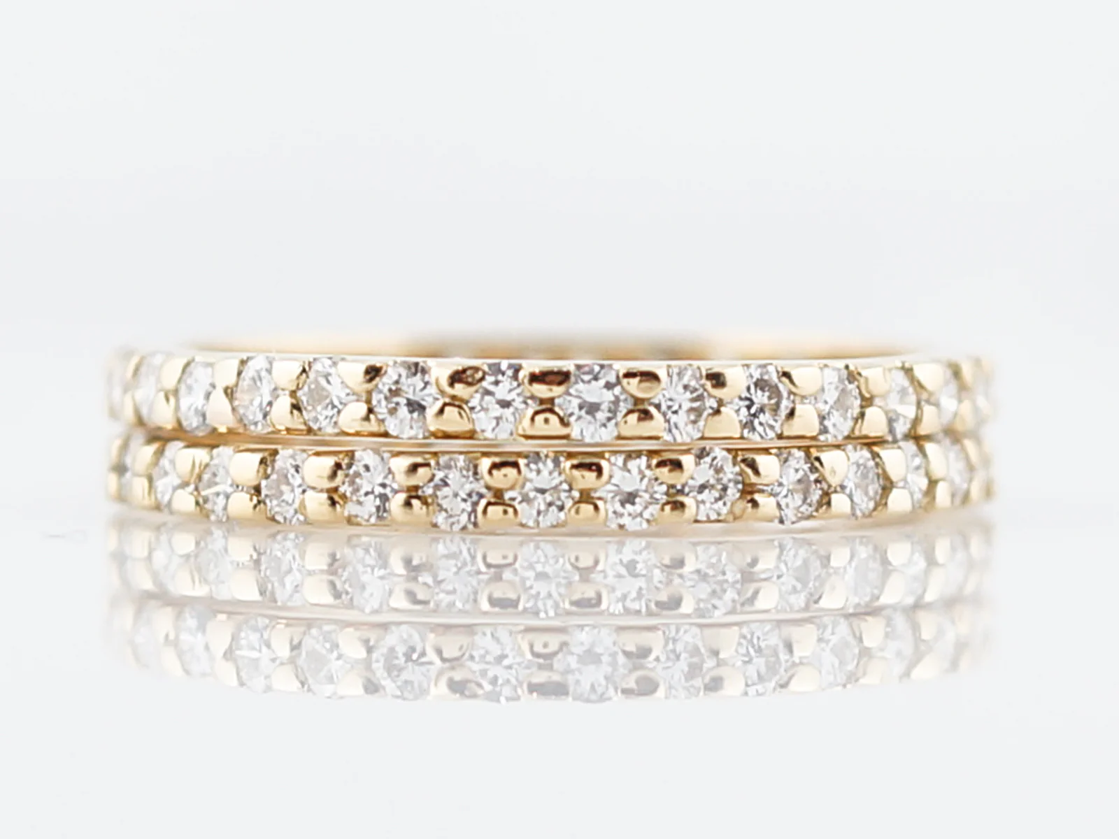 Wedding Band Modern .48 Round Brilliant Cut Diamonds in 14k Yellow Gold - Image 4