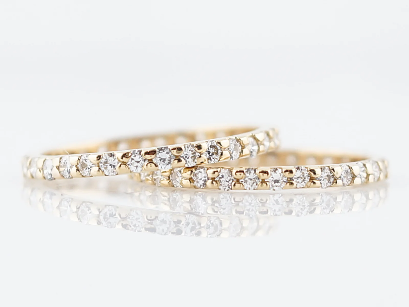 Wedding Band Modern .48 Round Brilliant Cut Diamonds in 14k Yellow Gold - Image 5
