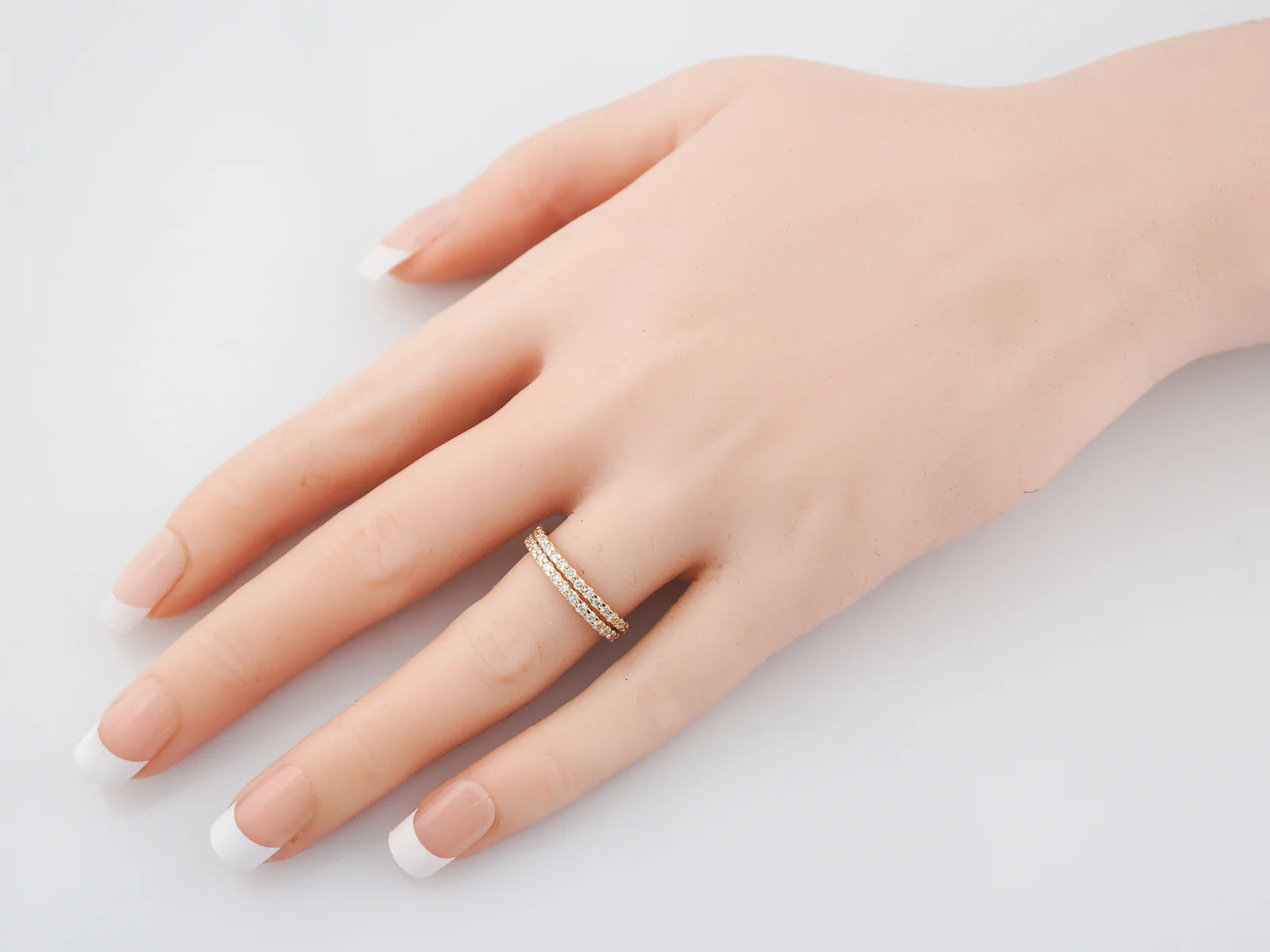 Wedding Band Modern .48 Round Brilliant Cut Diamonds in 14k Yellow Gold - Image 7