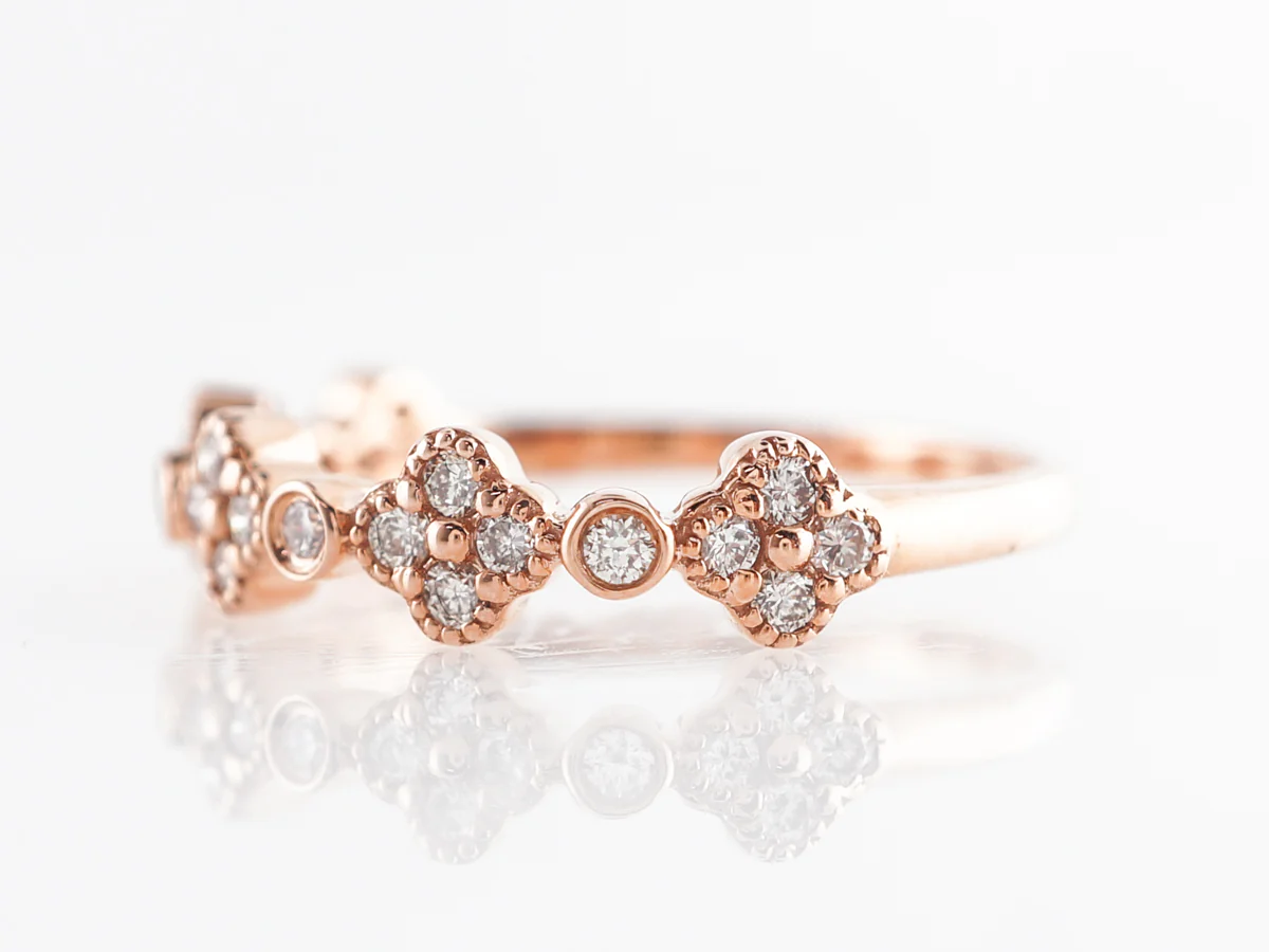 Wedding Band w/ .30 Carats of Diamonds in 14k Rose Gold - Image 2