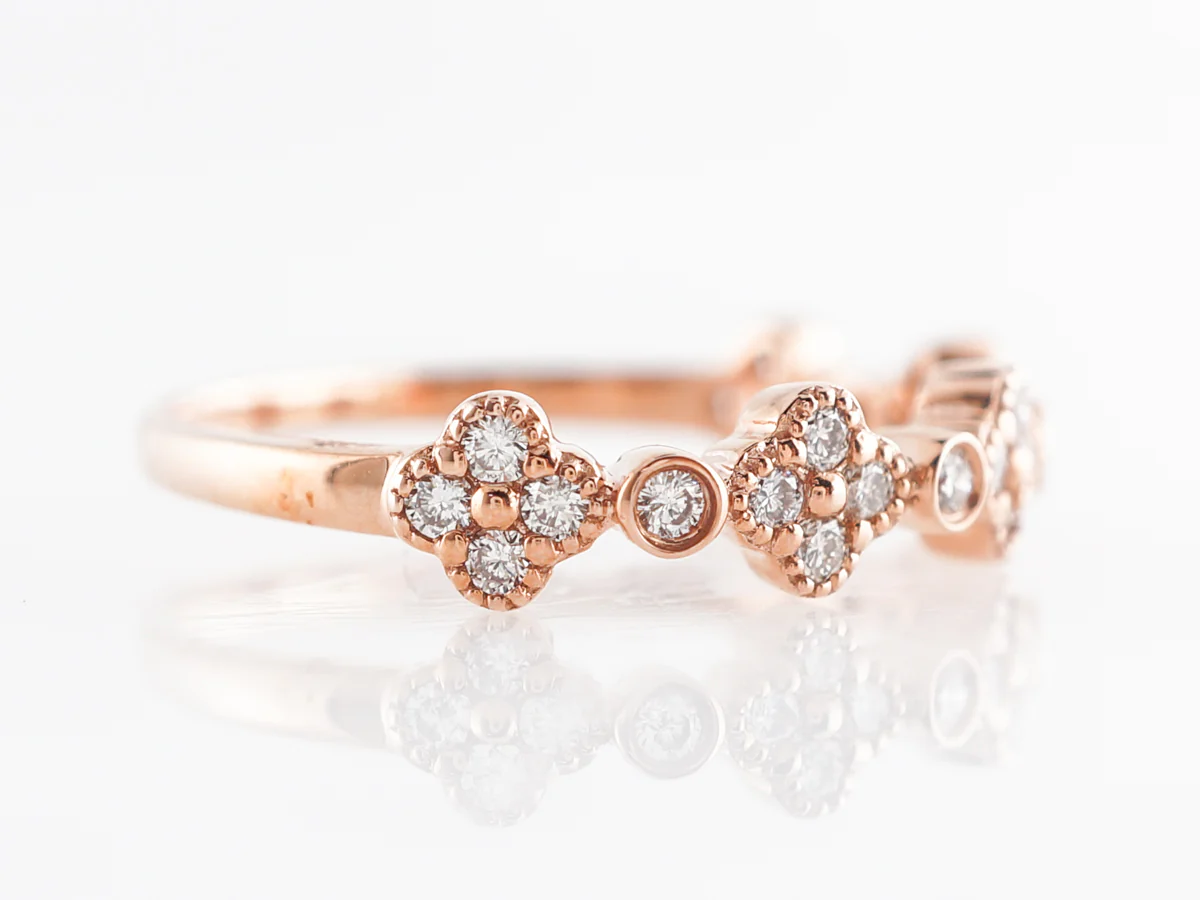 Wedding Band w/ .30 Carats of Diamonds in 14k Rose Gold - Image 3