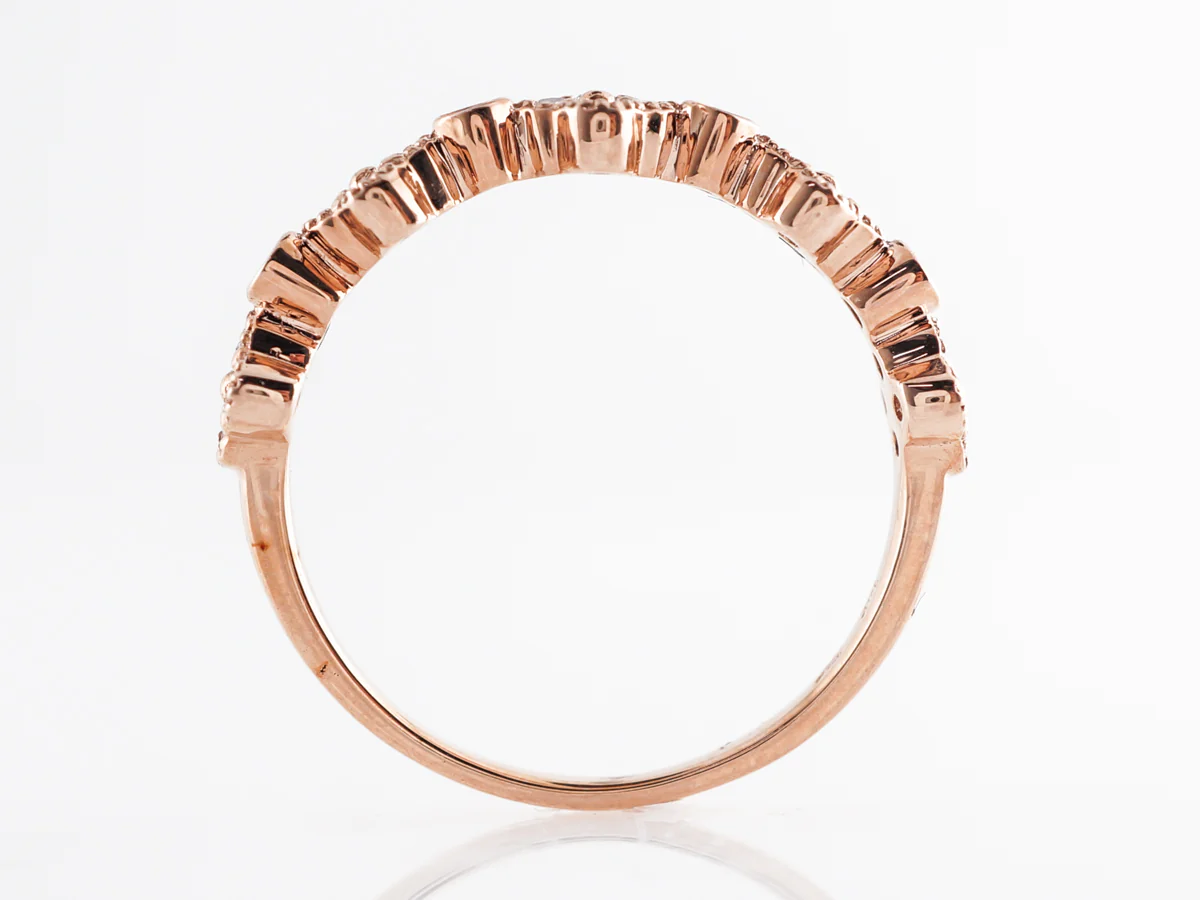 Wedding Band w/ .30 Carats of Diamonds in 14k Rose Gold - Image 4