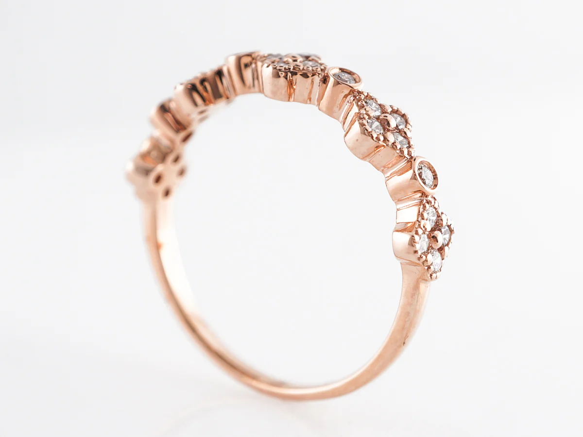 Wedding Band w/ .30 Carats of Diamonds in 14k Rose Gold - Image 5