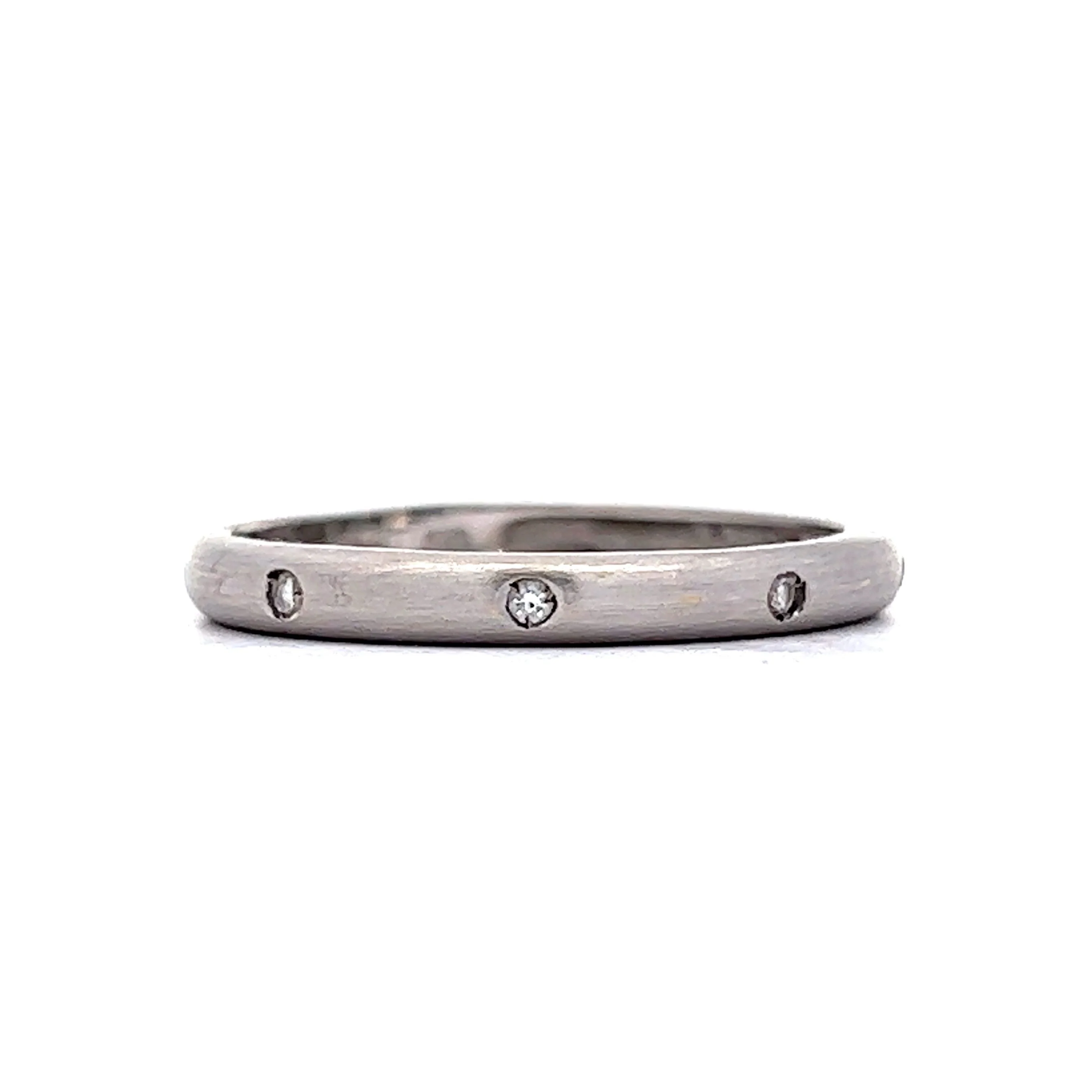Wedding Band w/ Round Cut Diamonds in White Gold - Image 2