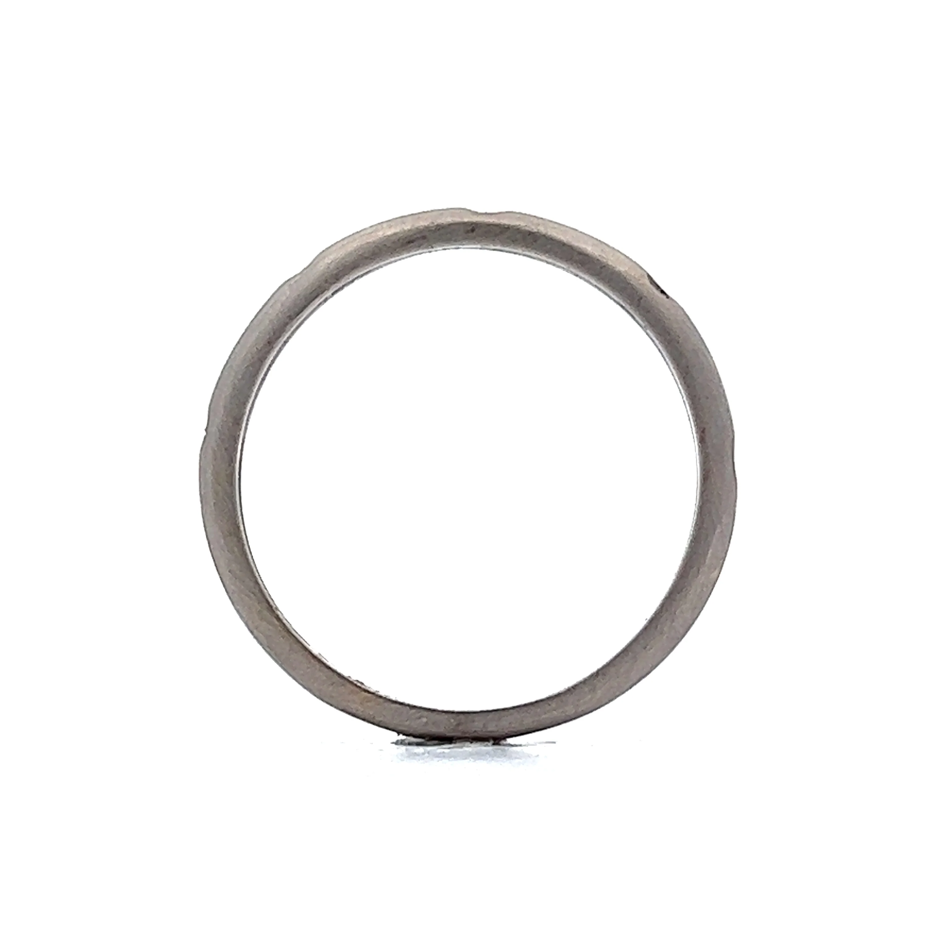 Wedding Band w/ Round Cut Diamonds in White Gold - Image 4
