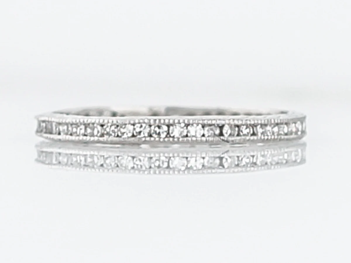 Wedding Eternity Band Modern .47 Single Cut Diamonds in Platinum