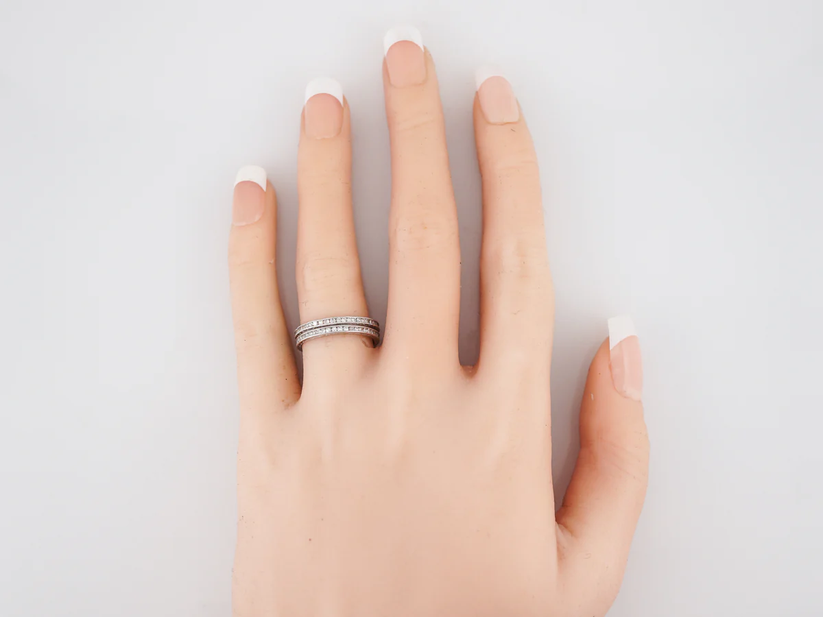 Wedding Eternity Band Modern .47 Single Cut Diamonds in Platinum - Image 3