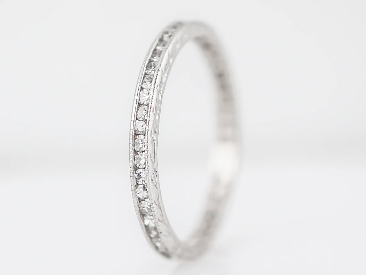 Wedding Eternity Band Modern .47 Single Cut Diamonds in Platinum - Image 5
