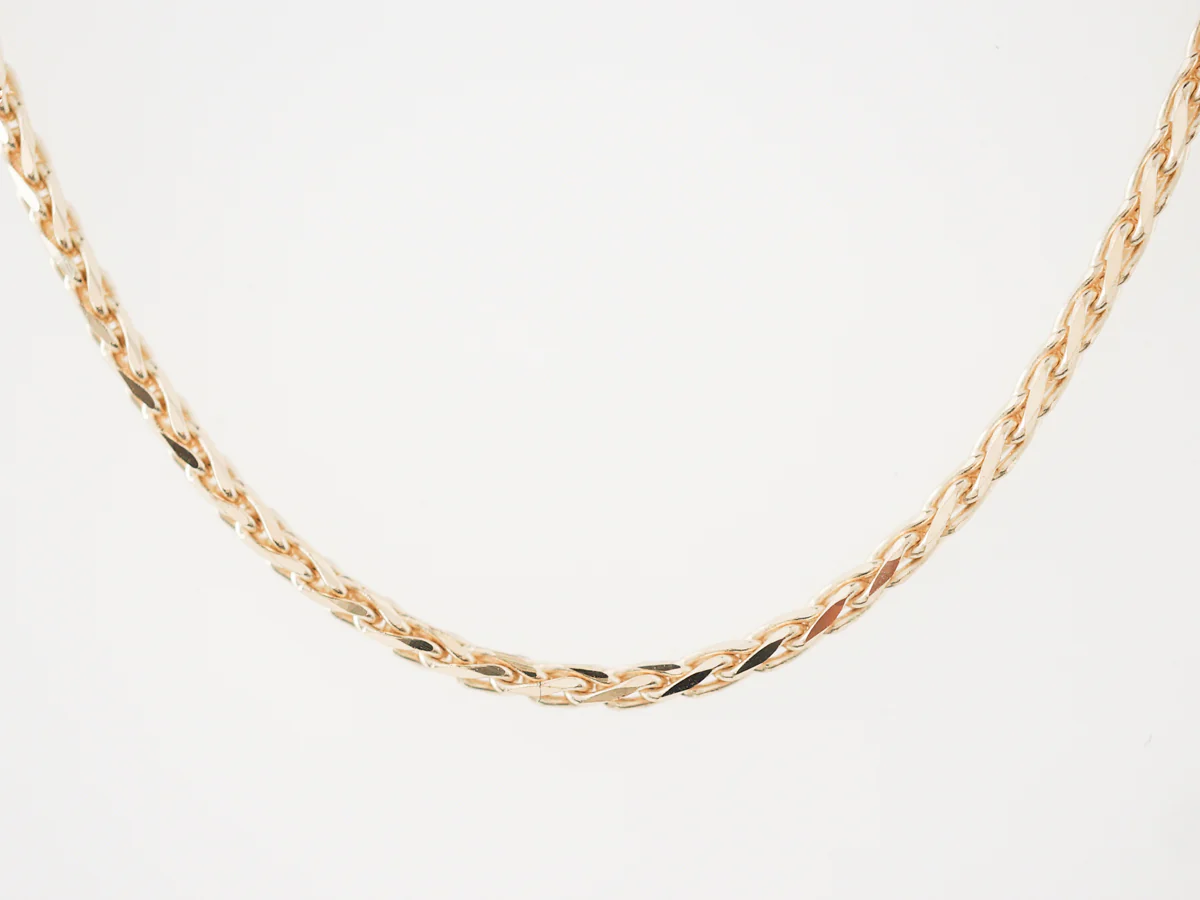 Wheat Chain Necklace in Yellow Gold - Image 2