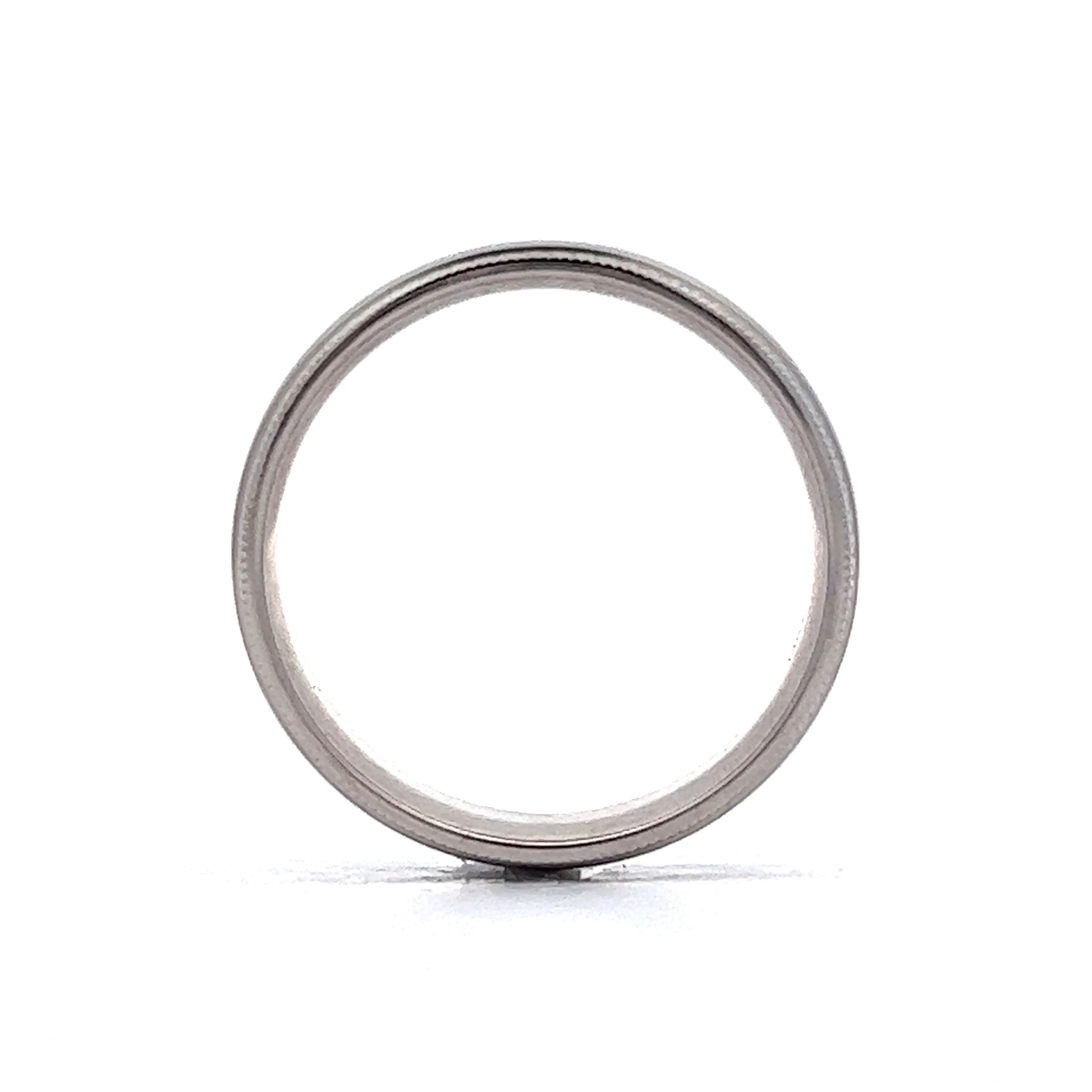 Men's Milgrain 6mm Wedding Band in 14k White Gold - Image 4