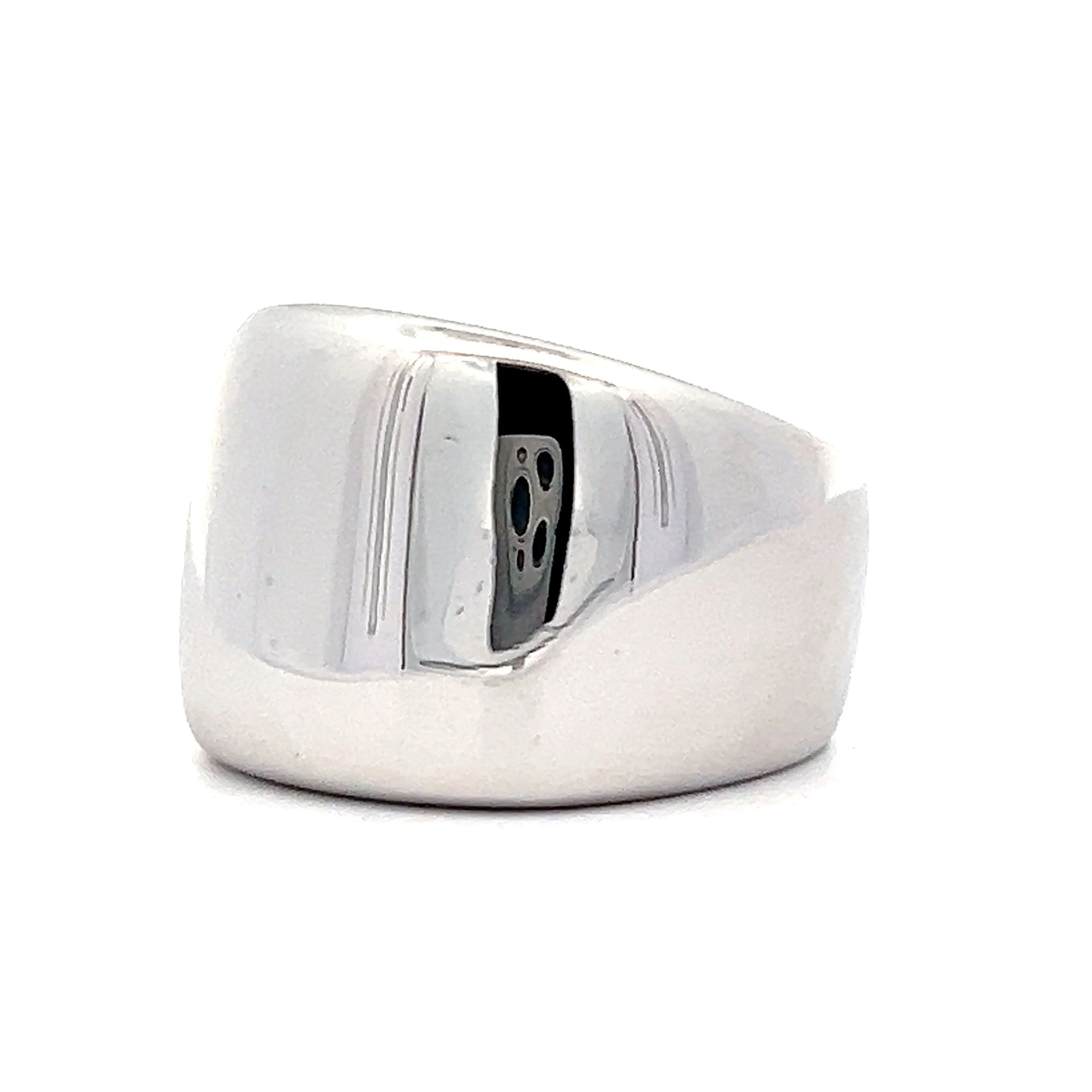 Wide Chunky Modern Right Hand Ring in 18k White Gold - Image 2