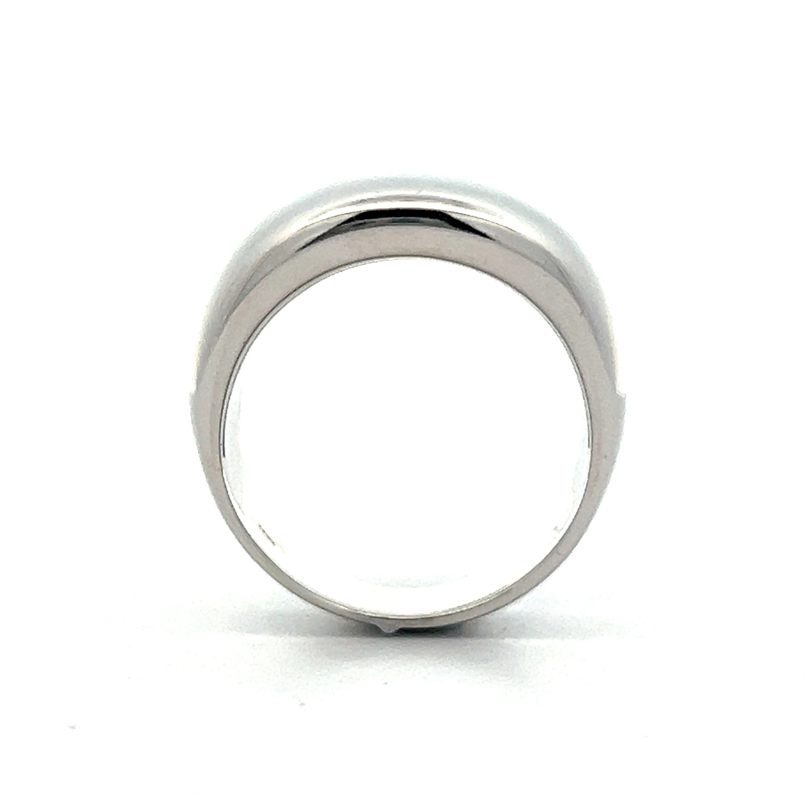 Wide Chunky Modern Right Hand Ring in 18k White Gold - Image 4