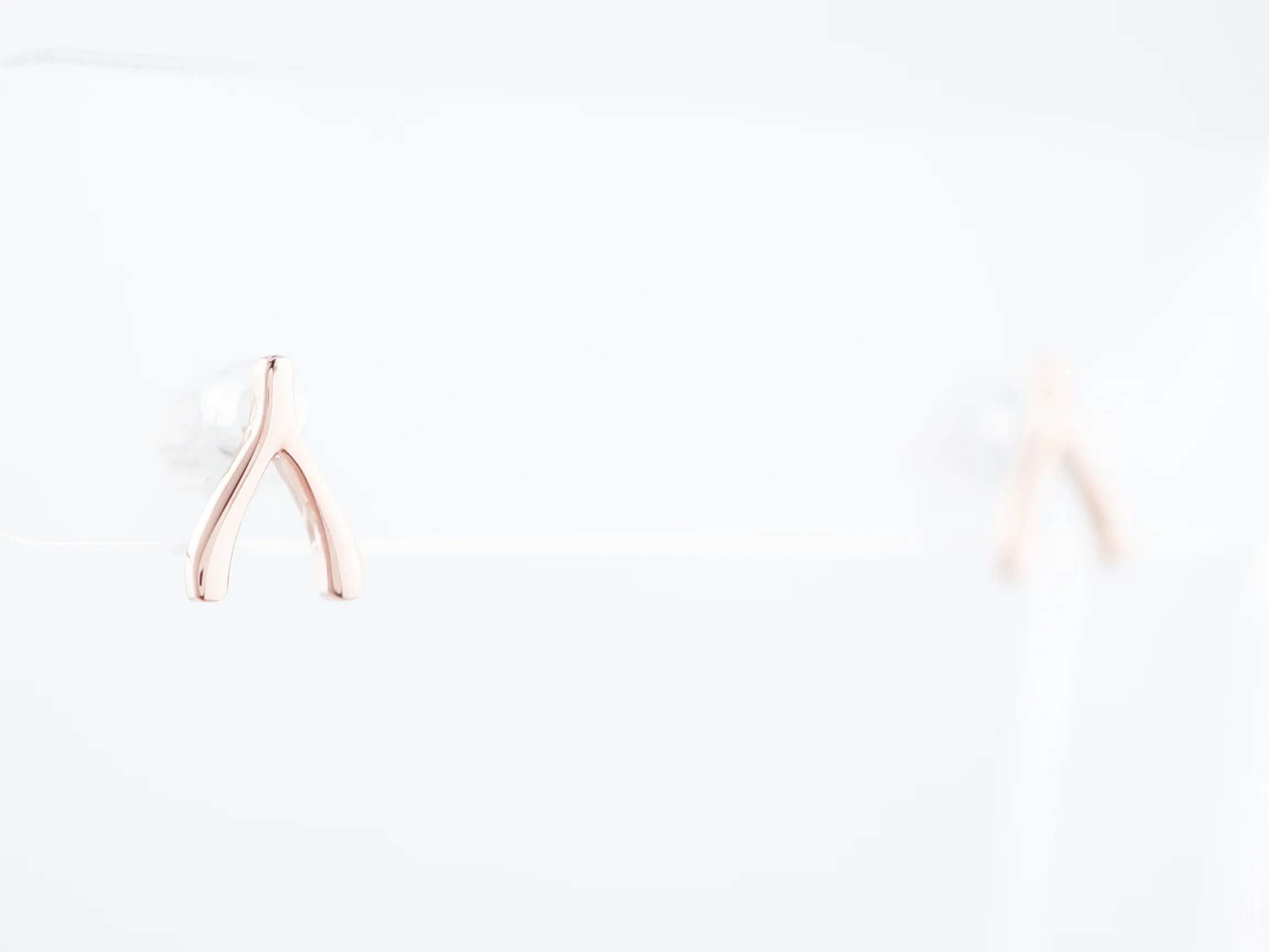 Wish Bone Earrings Modern in 14K Rose Gold - Image 4