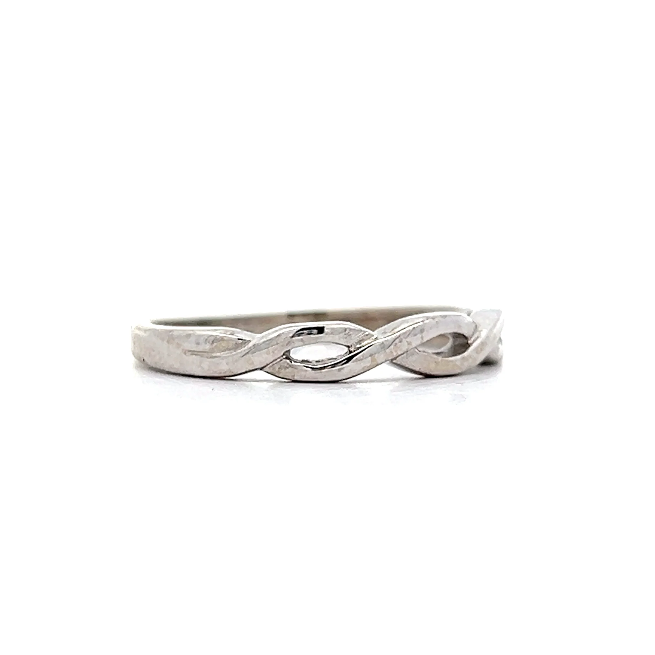 Woven Wedding Band in 14k White Gold - Image 3