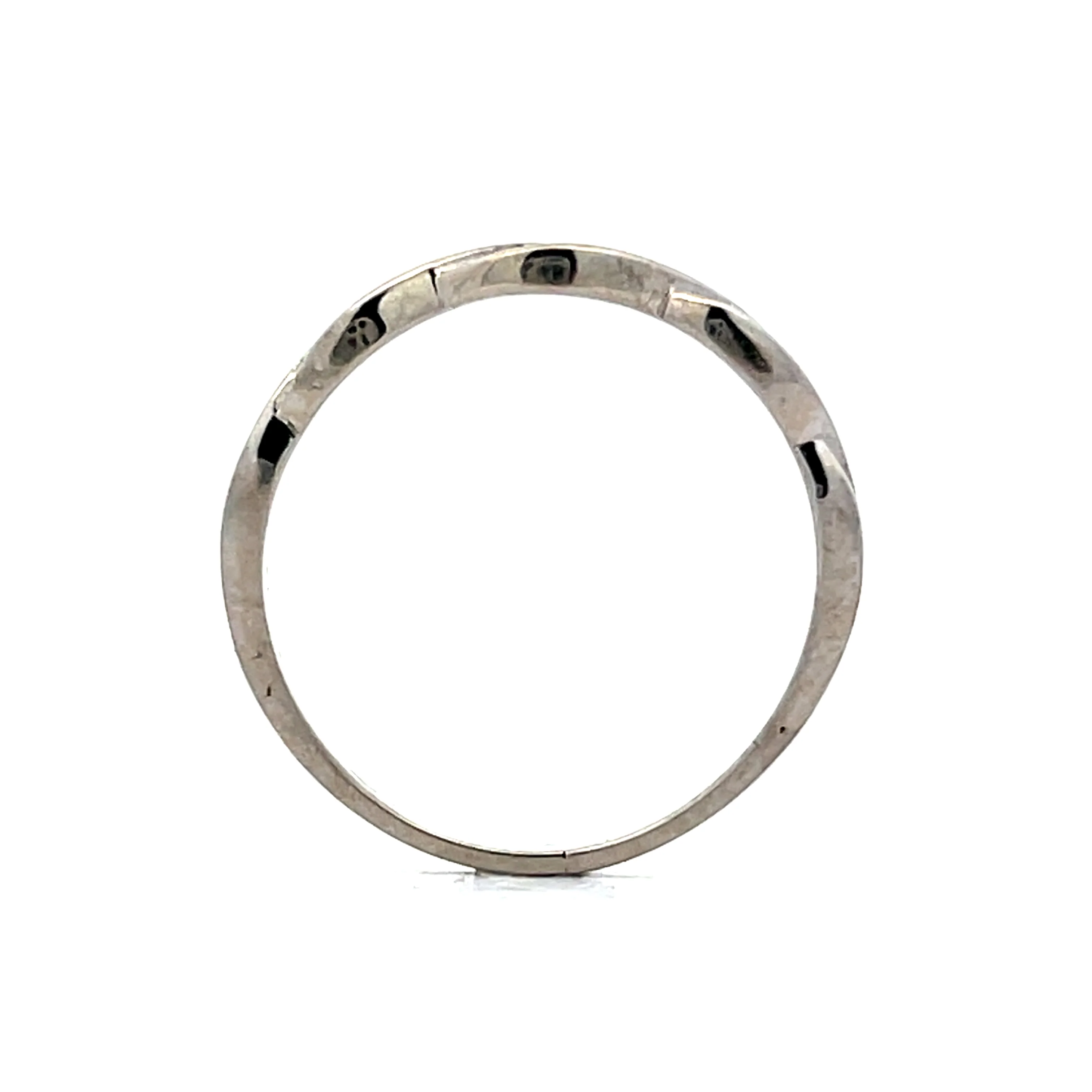 Woven Wedding Band in 14k White Gold - Image 4