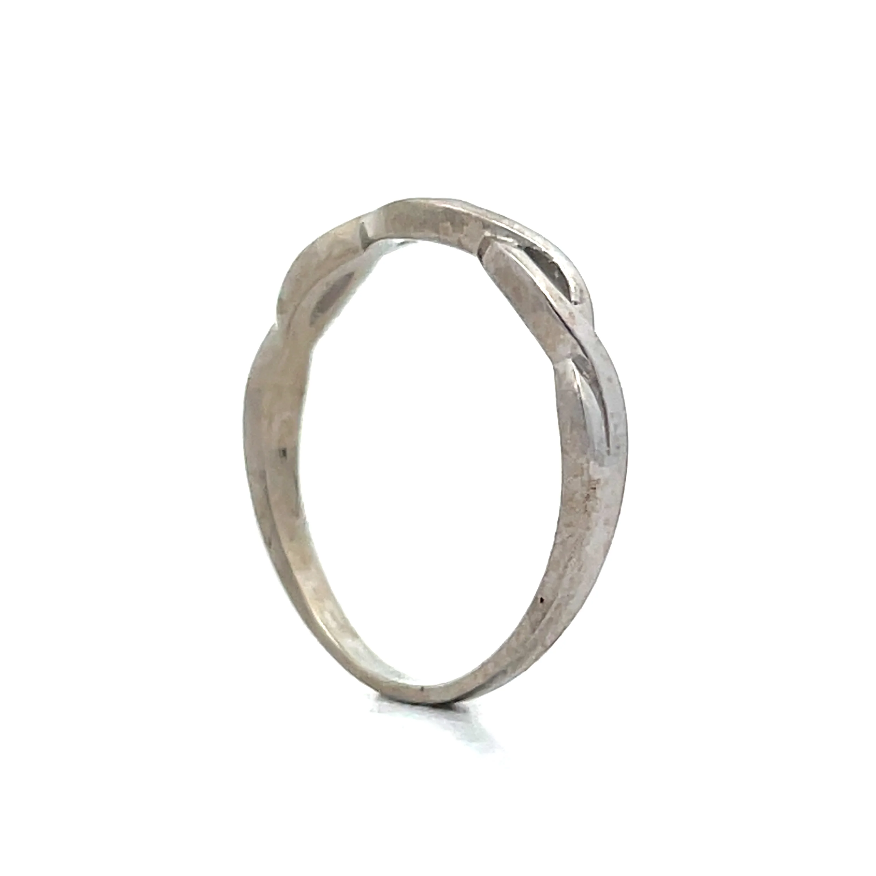 Woven Wedding Band in 14k White Gold - Image 5