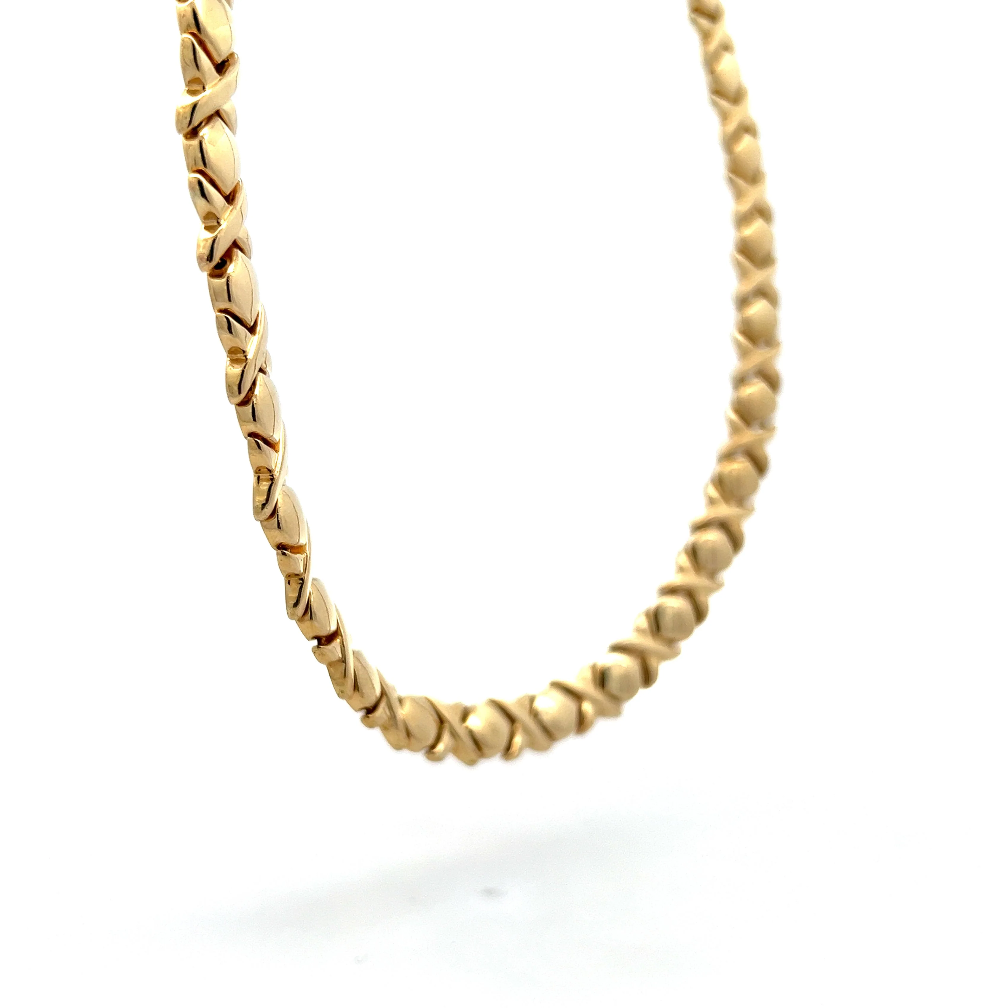 X & O Pattern Necklace in 14k Yellow Gold - Image 3
