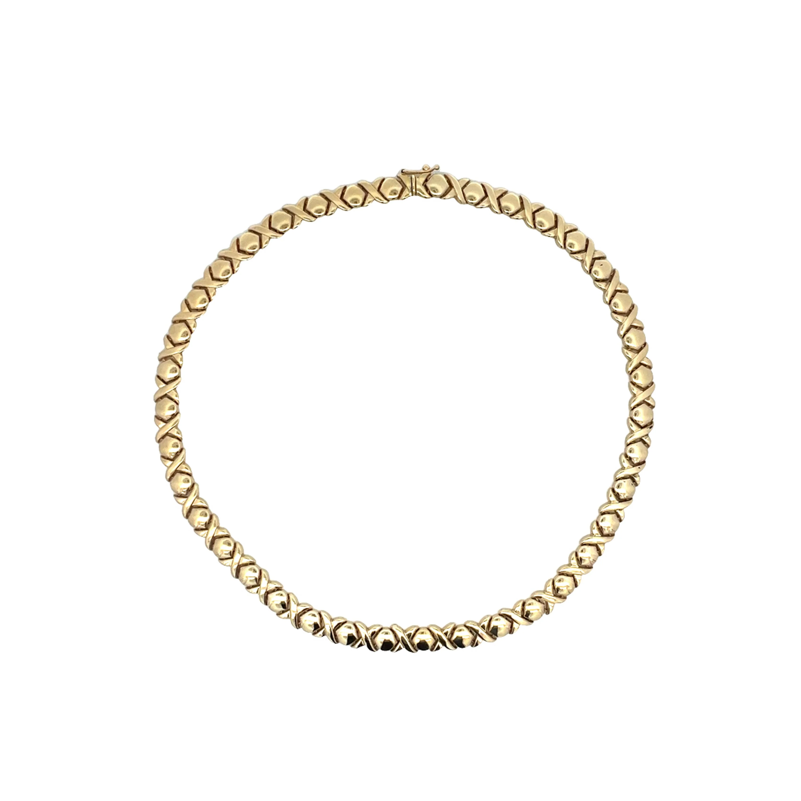 X & O Pattern Necklace in 14k Yellow Gold - Image 4