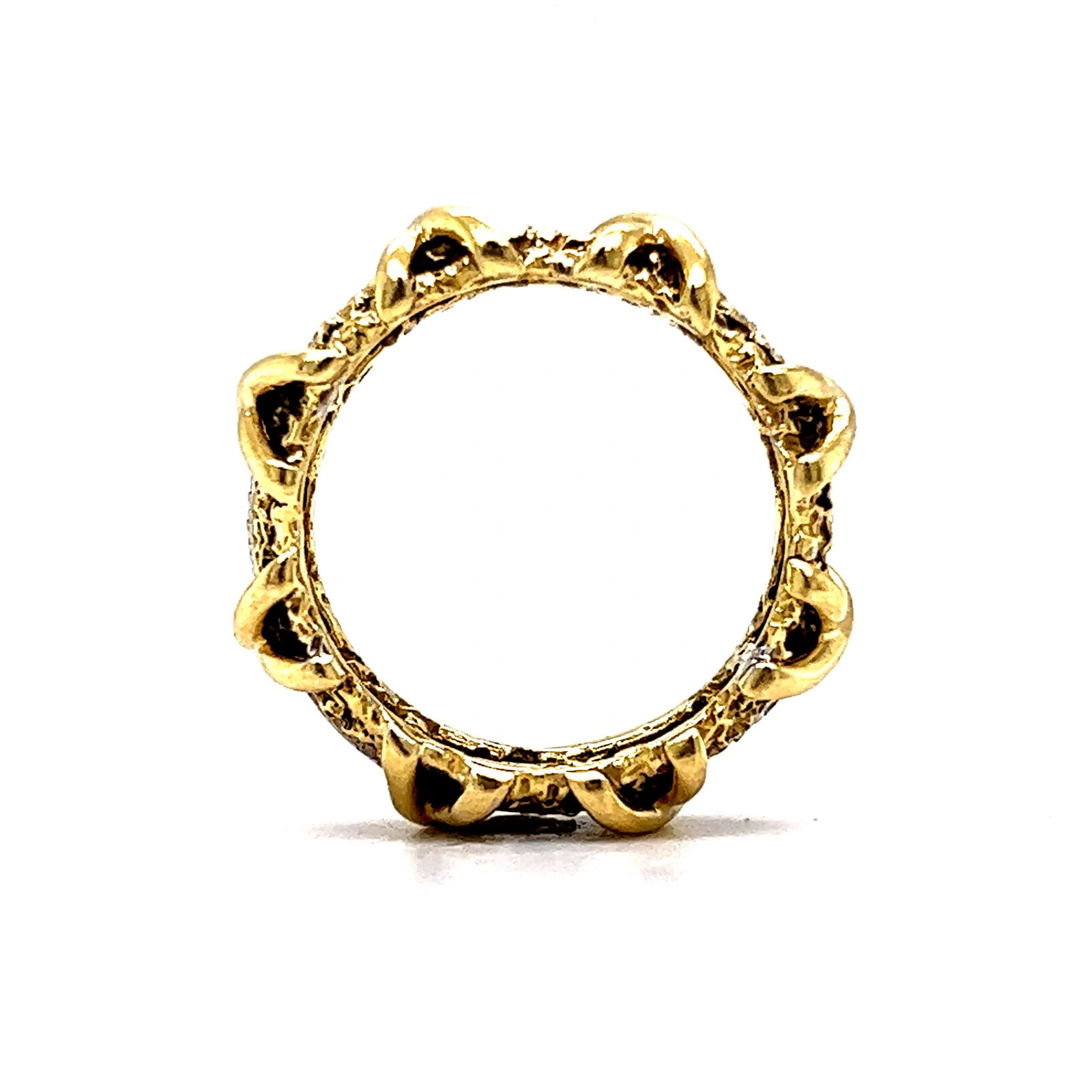 X Patterned Diamond Cocktail Ring in 14k Yellow Gold - Image 4