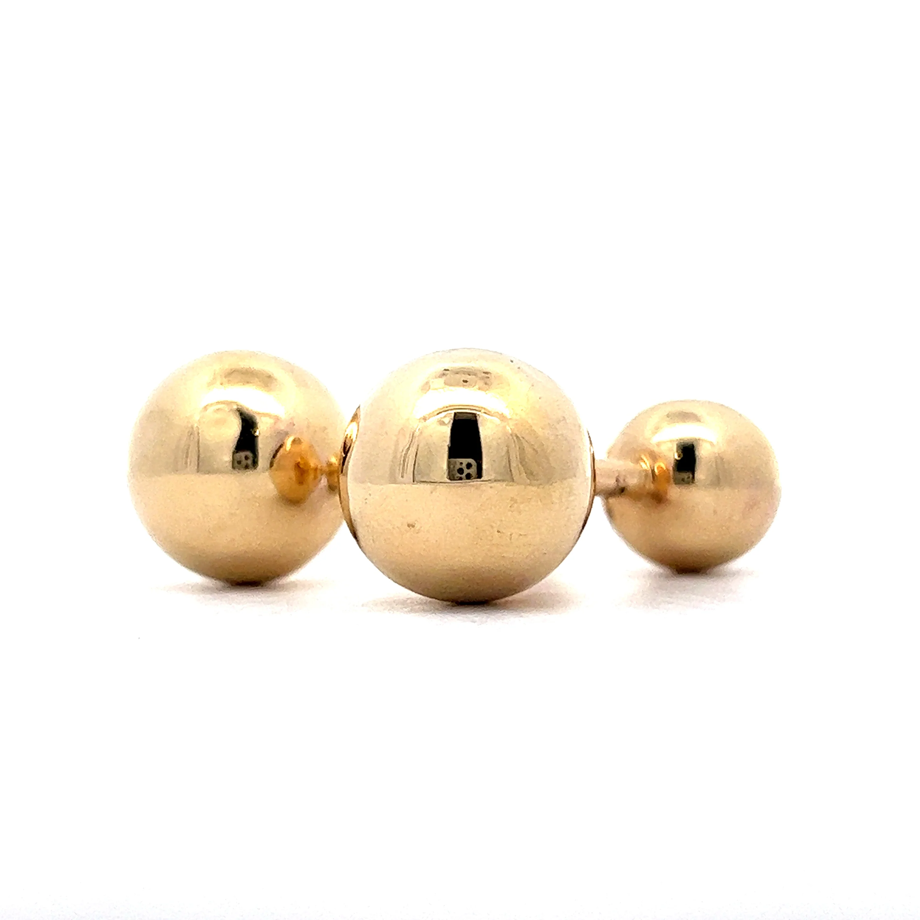 Yellow Gold Ball Cufflinks in 14K - Image 2