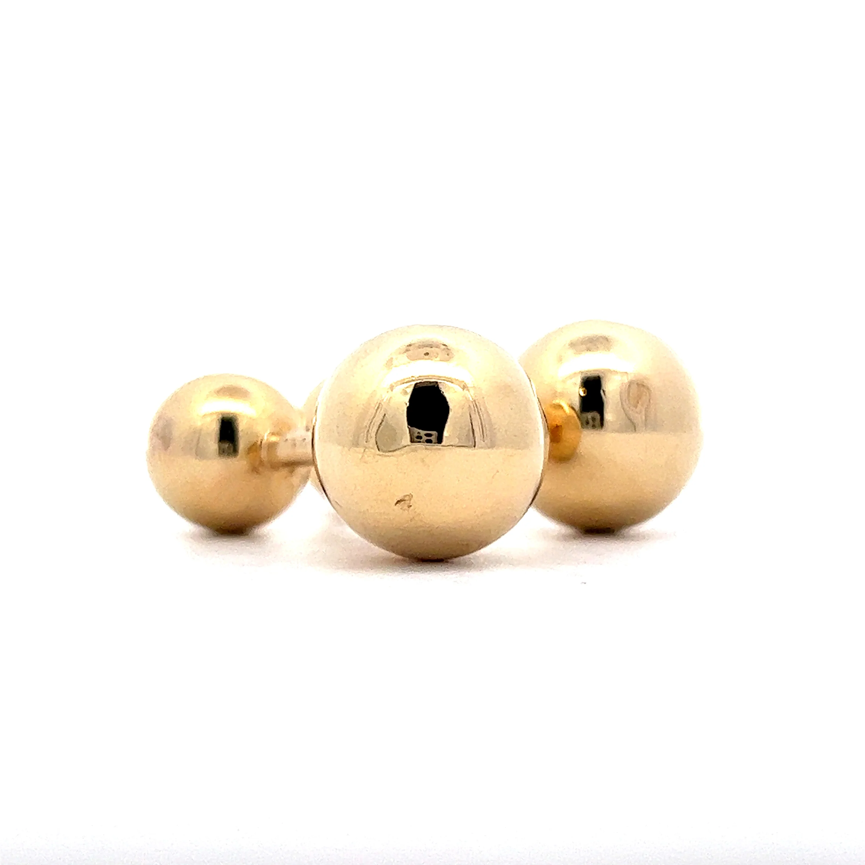 Yellow Gold Ball Cufflinks in 14K - Image 3
