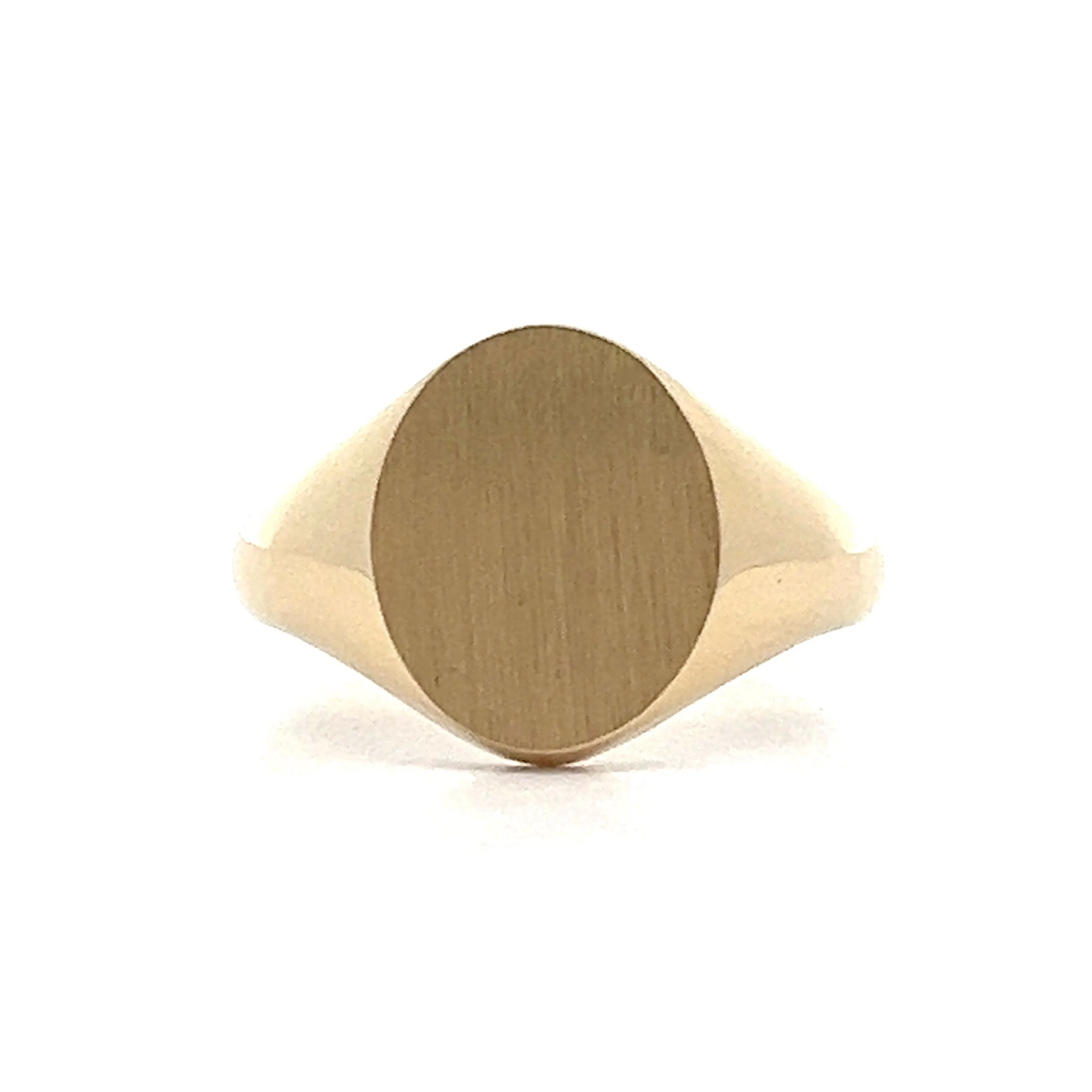 Oval Signet Ring with Brush Finish