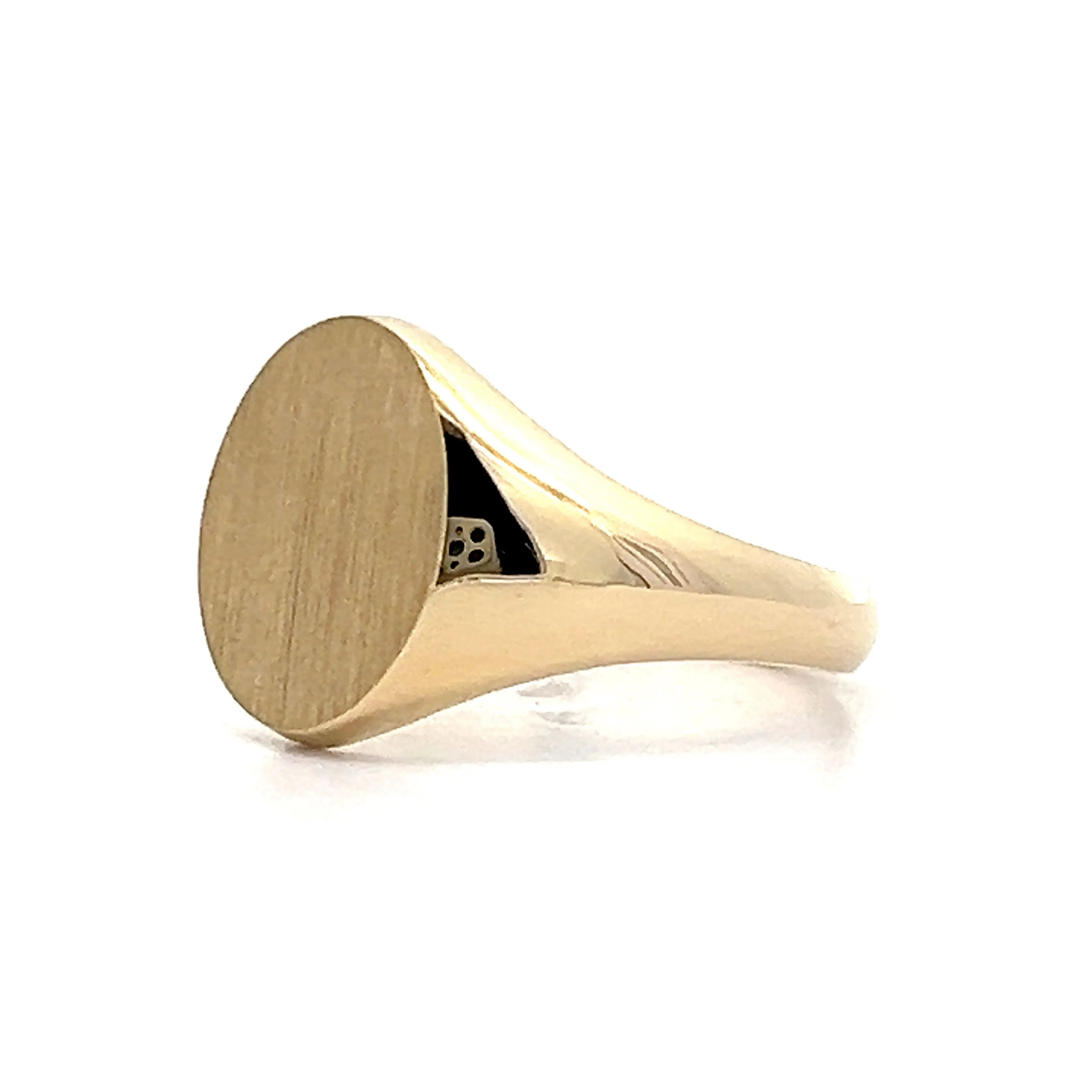 Oval Signet Ring with Brush Finish - Image 2