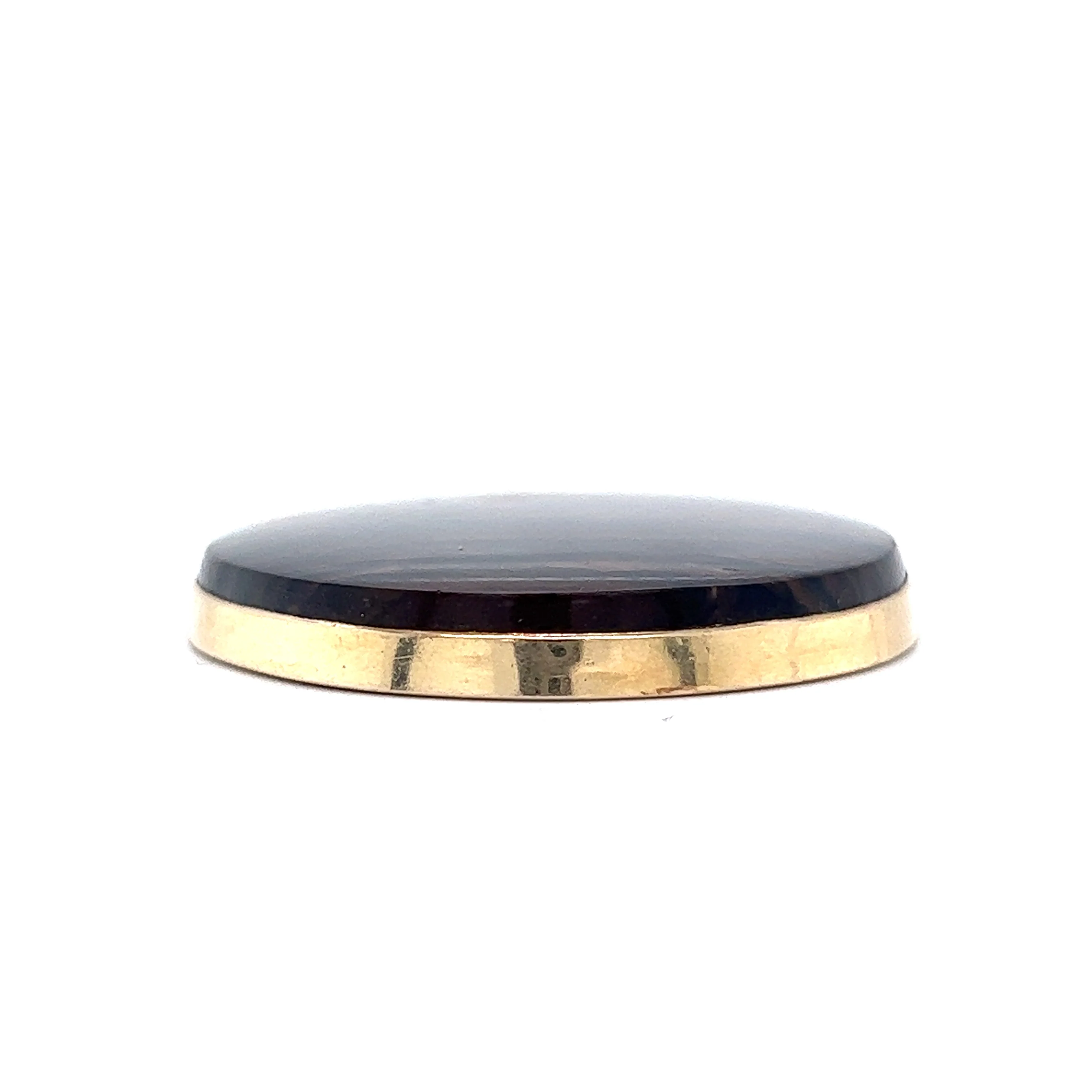 Cabochon Cut Agate Pendant in 14k Yellow Gold - Image 2