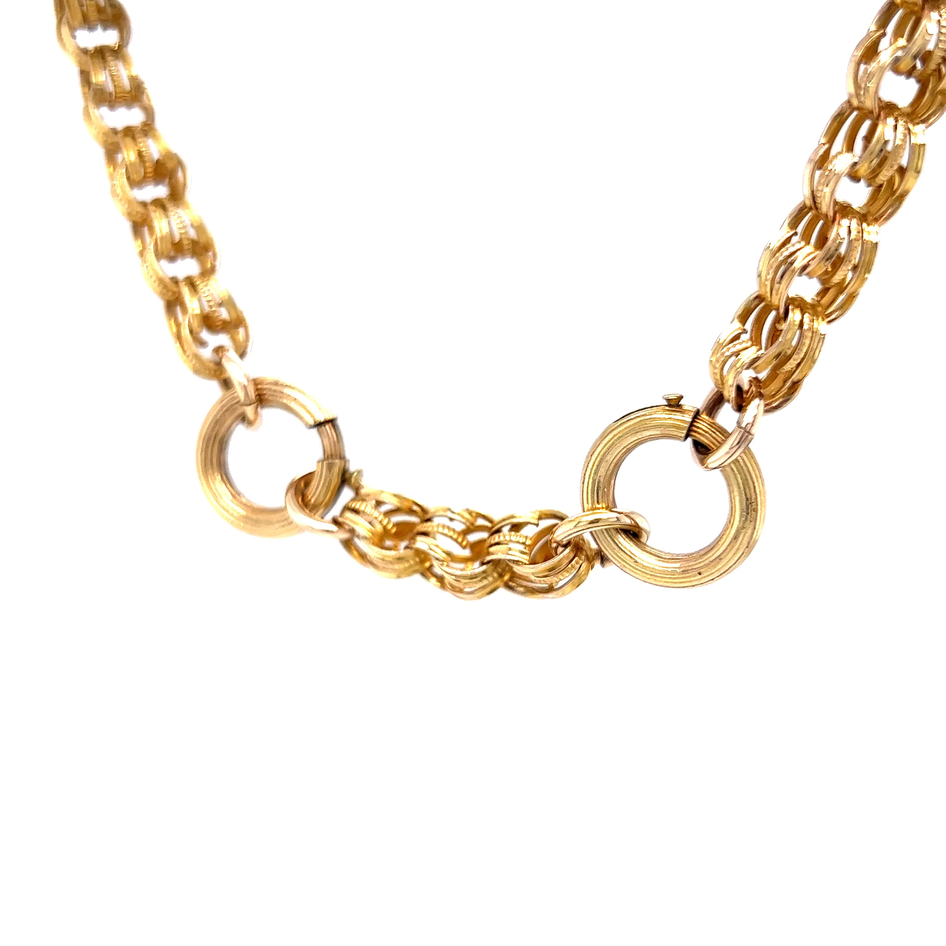 Vintage Victorian Rolo Link Chain Necklace in 9k Yellow Gold - Image 2
