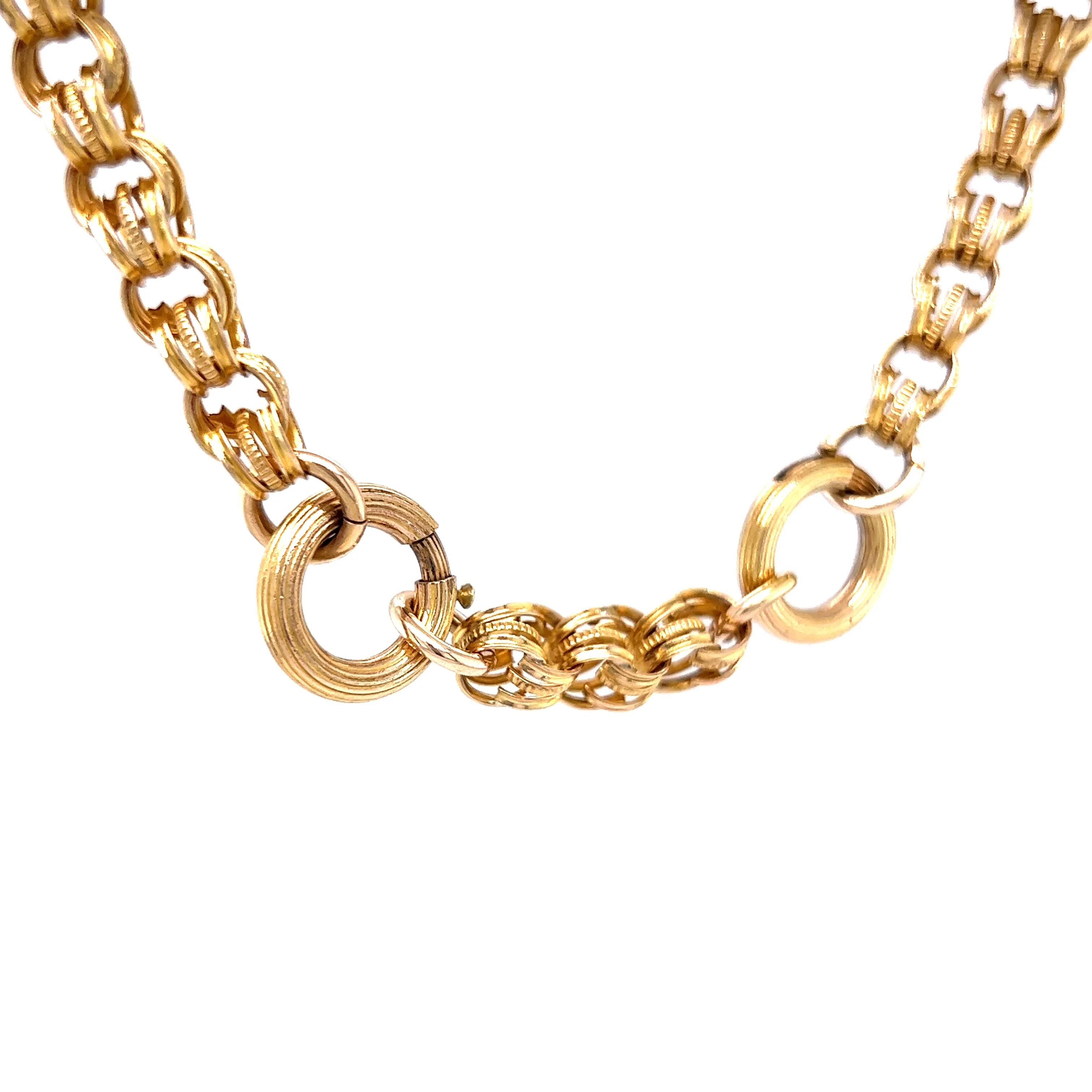 Vintage Victorian Rolo Link Chain Necklace in 9k Yellow Gold - Image 3