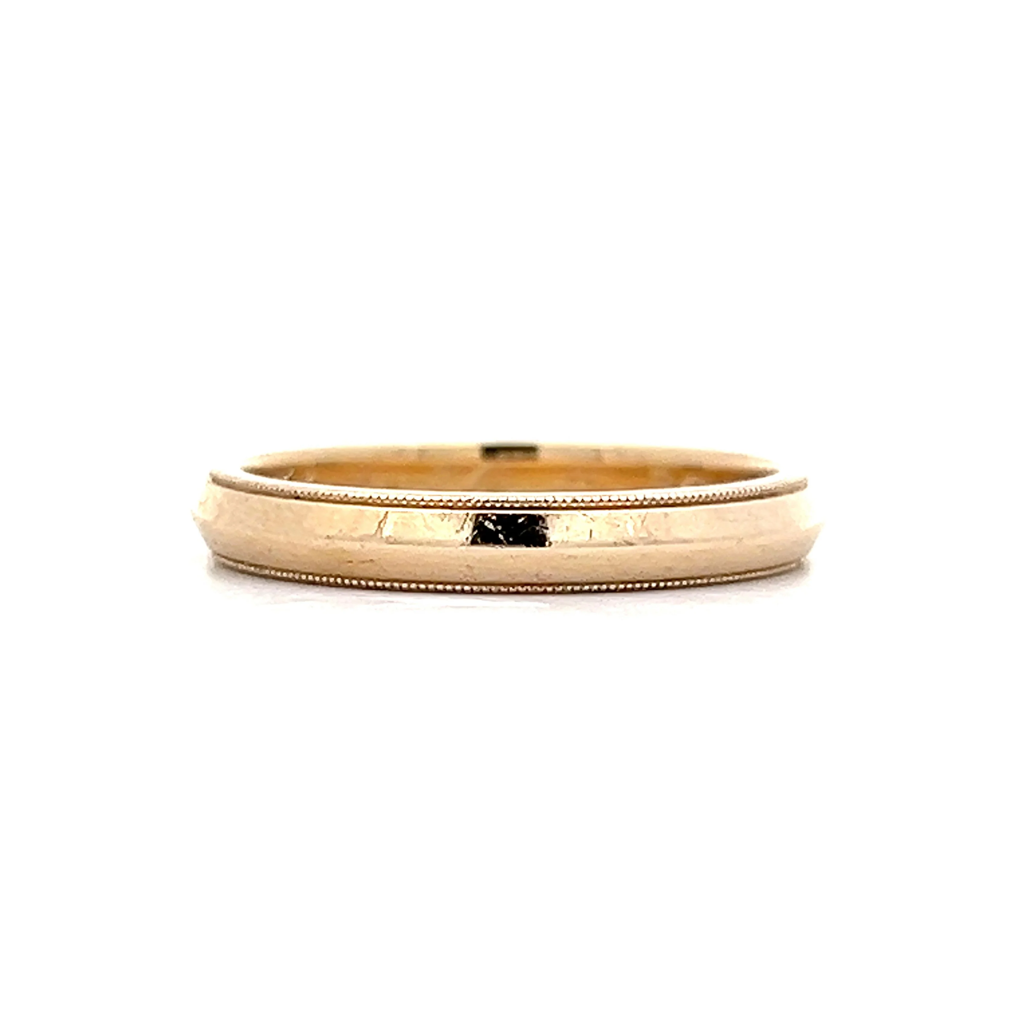 Vintage Retro Milgrain Wedding Band in 14k Yellow Gold - Image 2