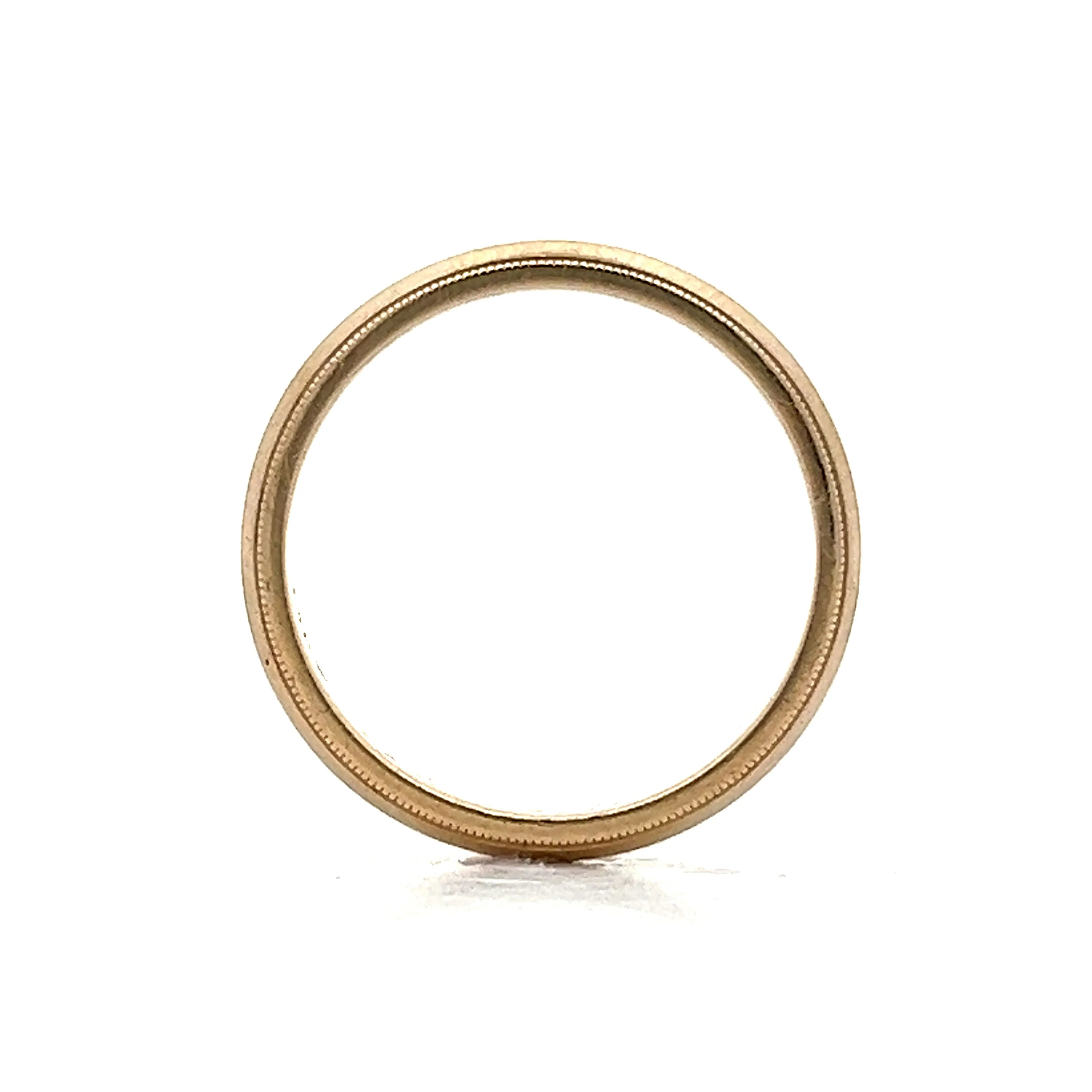 Vintage Retro Milgrain Wedding Band in 14k Yellow Gold - Image 4