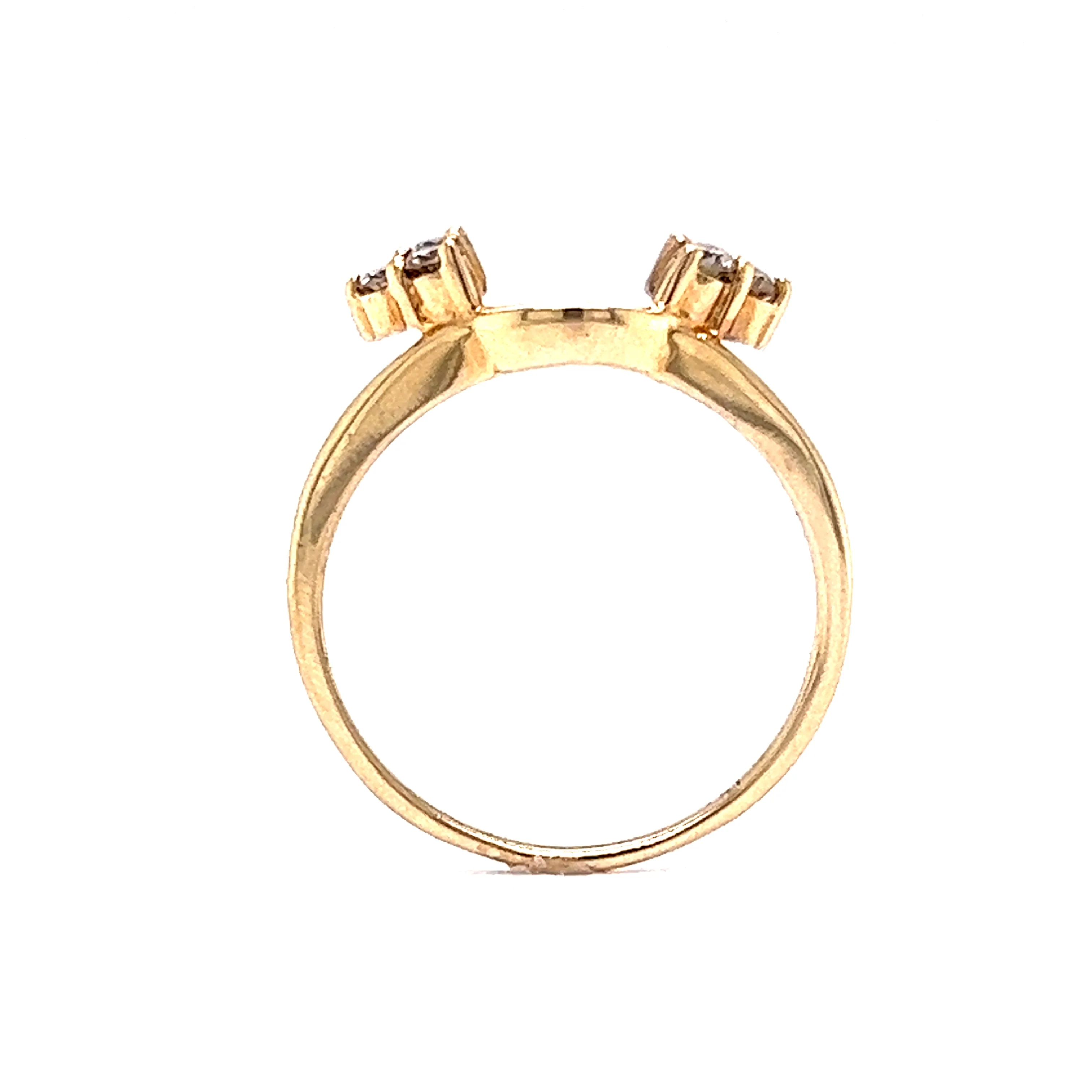 Yellow Gold Cluster Diamond Wedding Ring Guard in 14k - Image 4