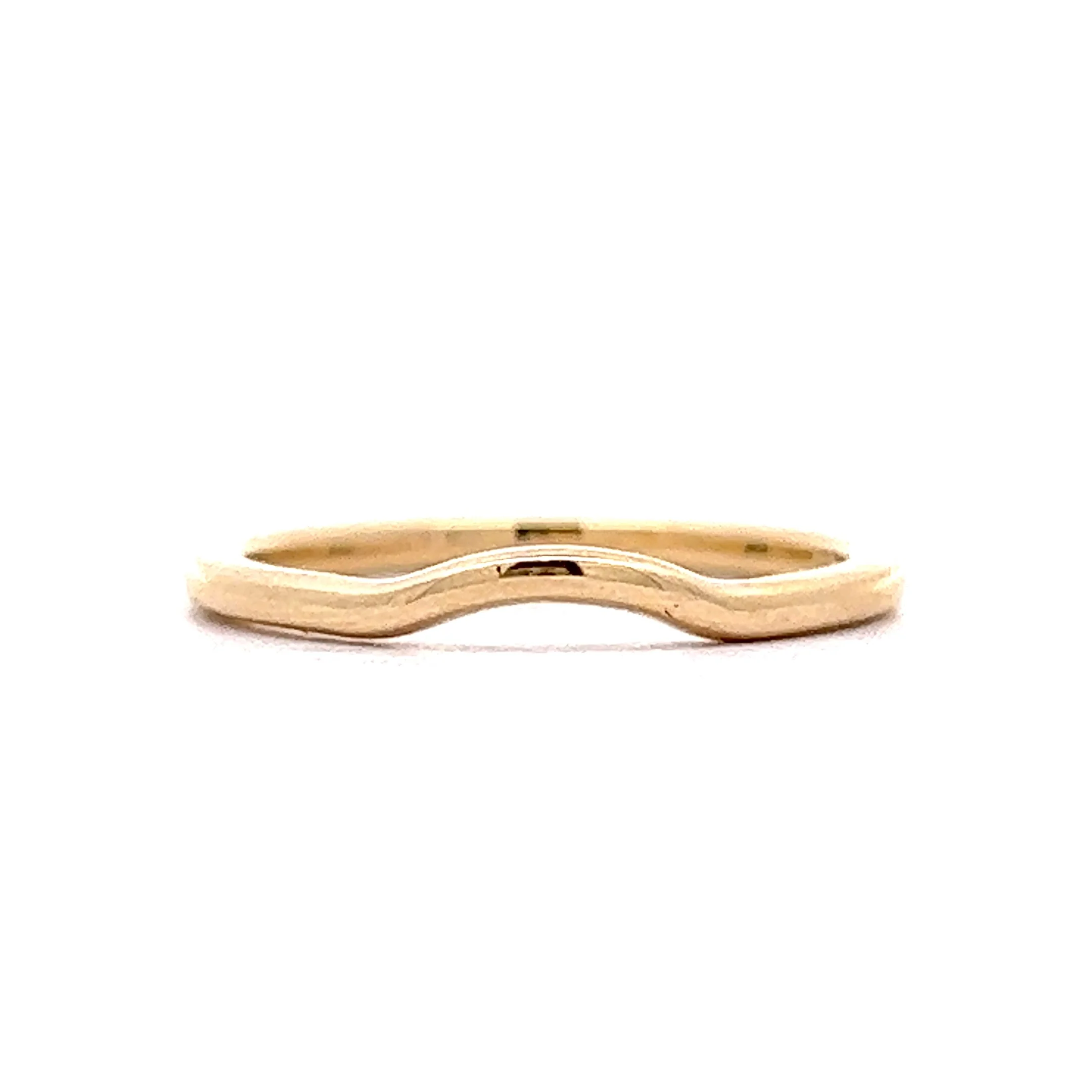 Simple Contoured Wedding Band in 14k Yellow Gold