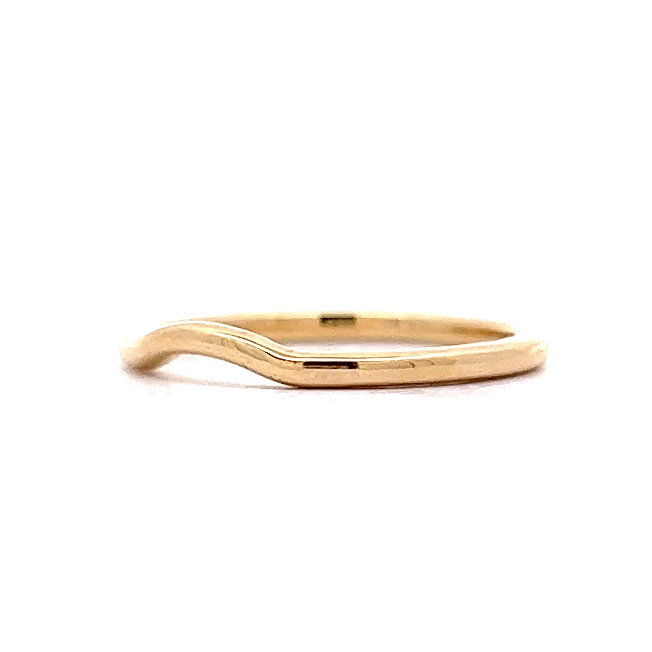 Simple Contoured Wedding Band in 14k Yellow Gold - Image 2