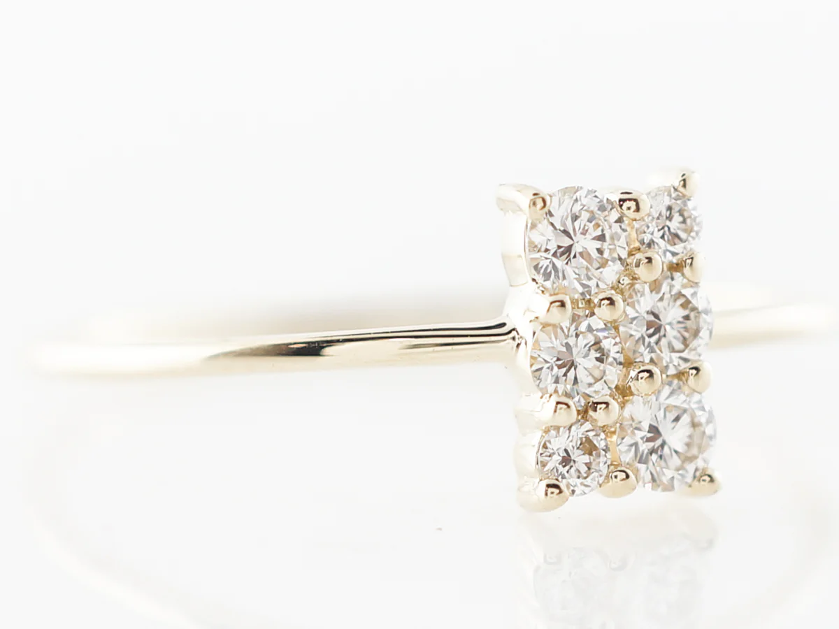 Yellow Gold Diamond Cluster Ring in 14k - Image 3