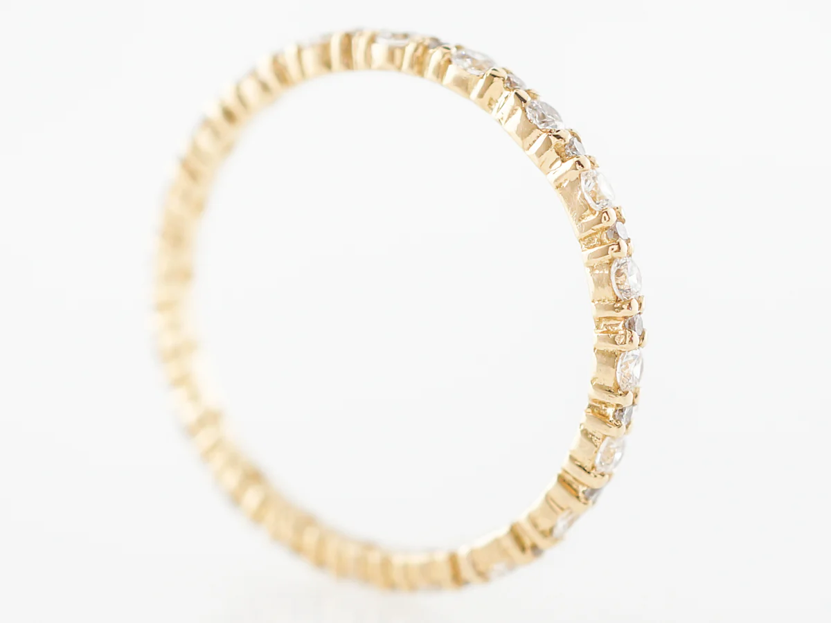 Yellow Gold Diamond Eternity Wedding Band 18k - Image 2