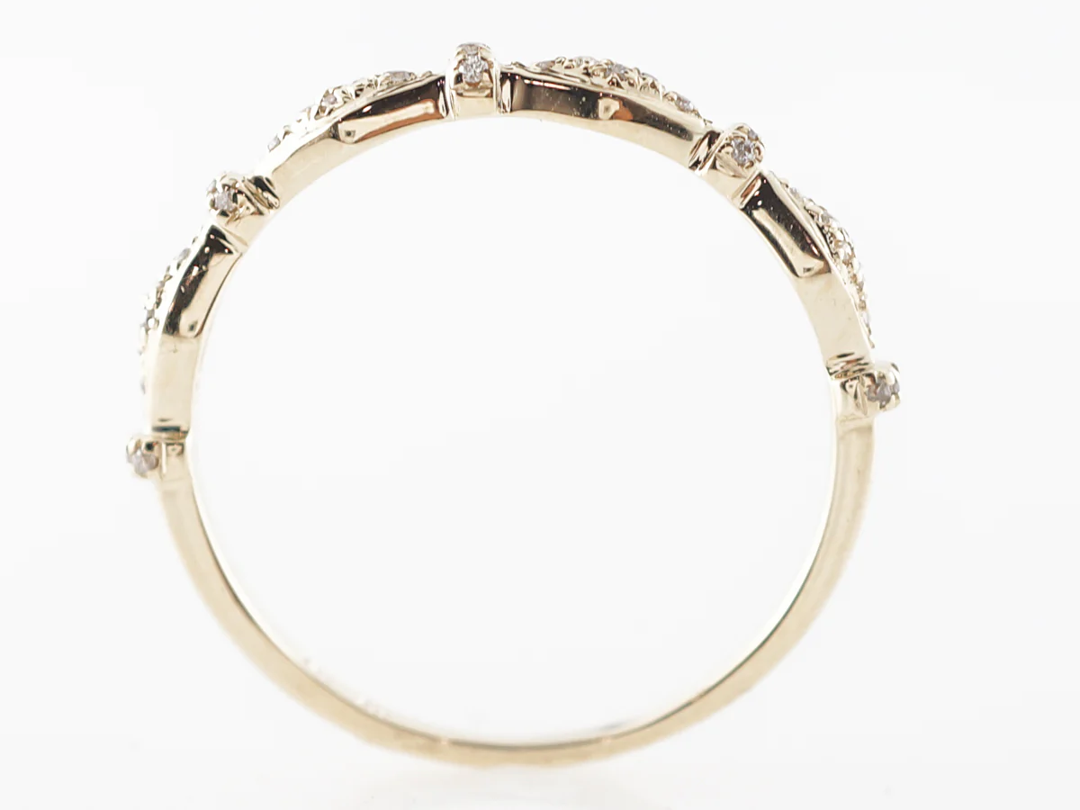 Yellow Gold Diamond Wedding Band 14k Modern - Image 4