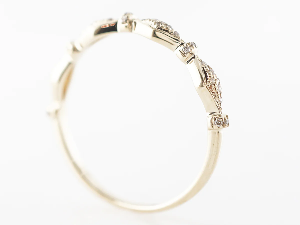 Yellow Gold Diamond Wedding Band 14k Modern - Image 5