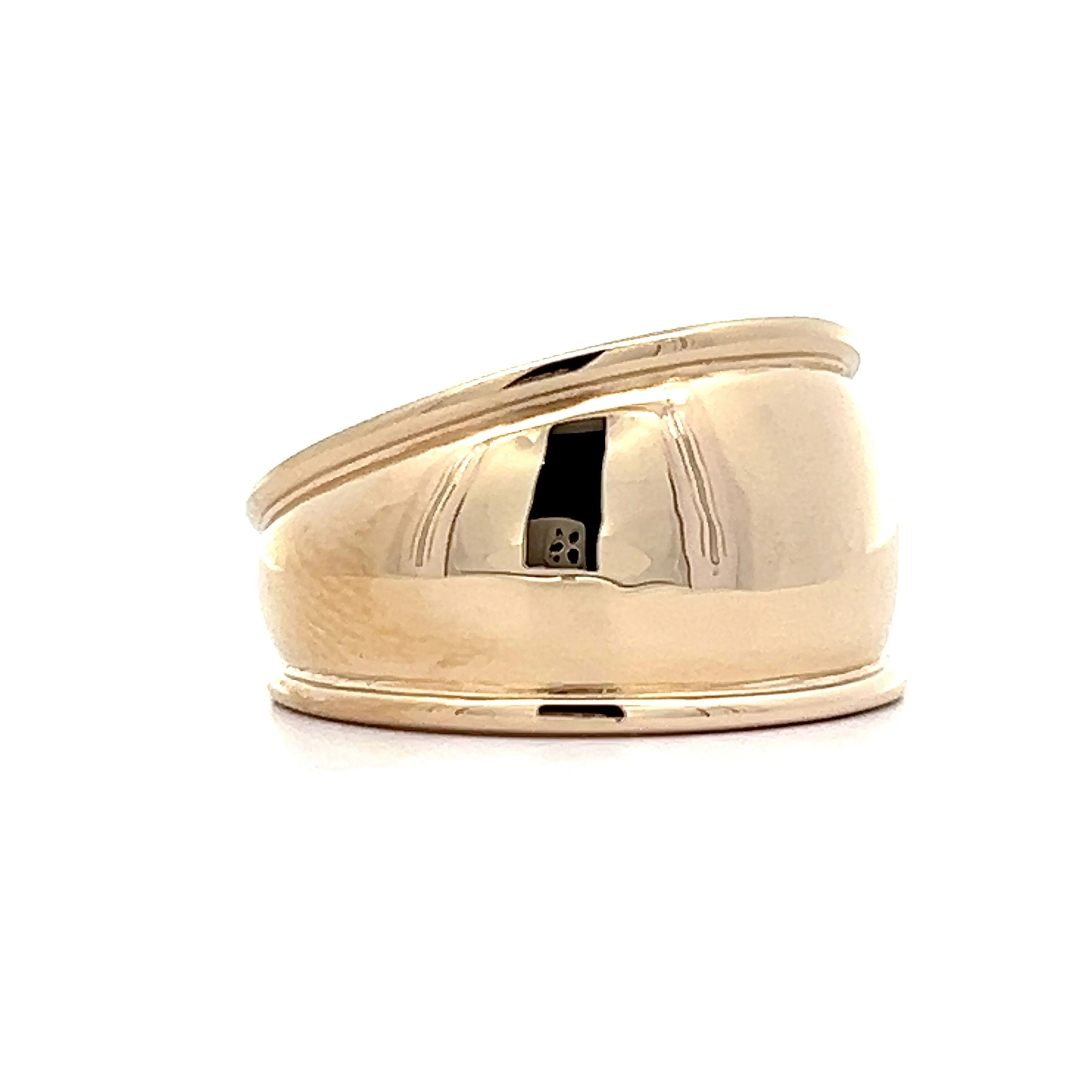 Rounded Wide Right Hand Ring in 14k Yellow Gold - Image 3
