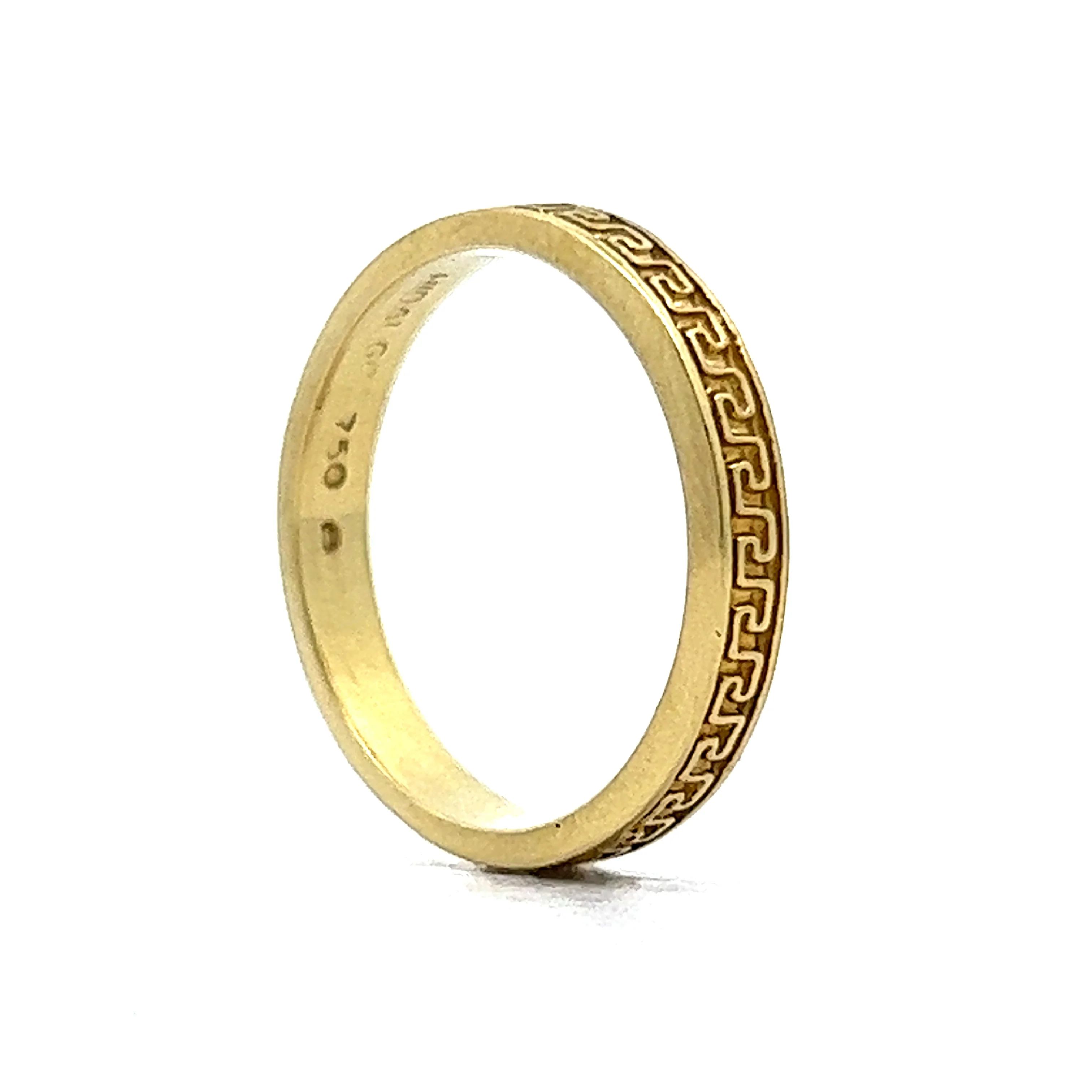 Hidalgo Greek Key Pattern Band in 18k Yellow Gold - Image 5