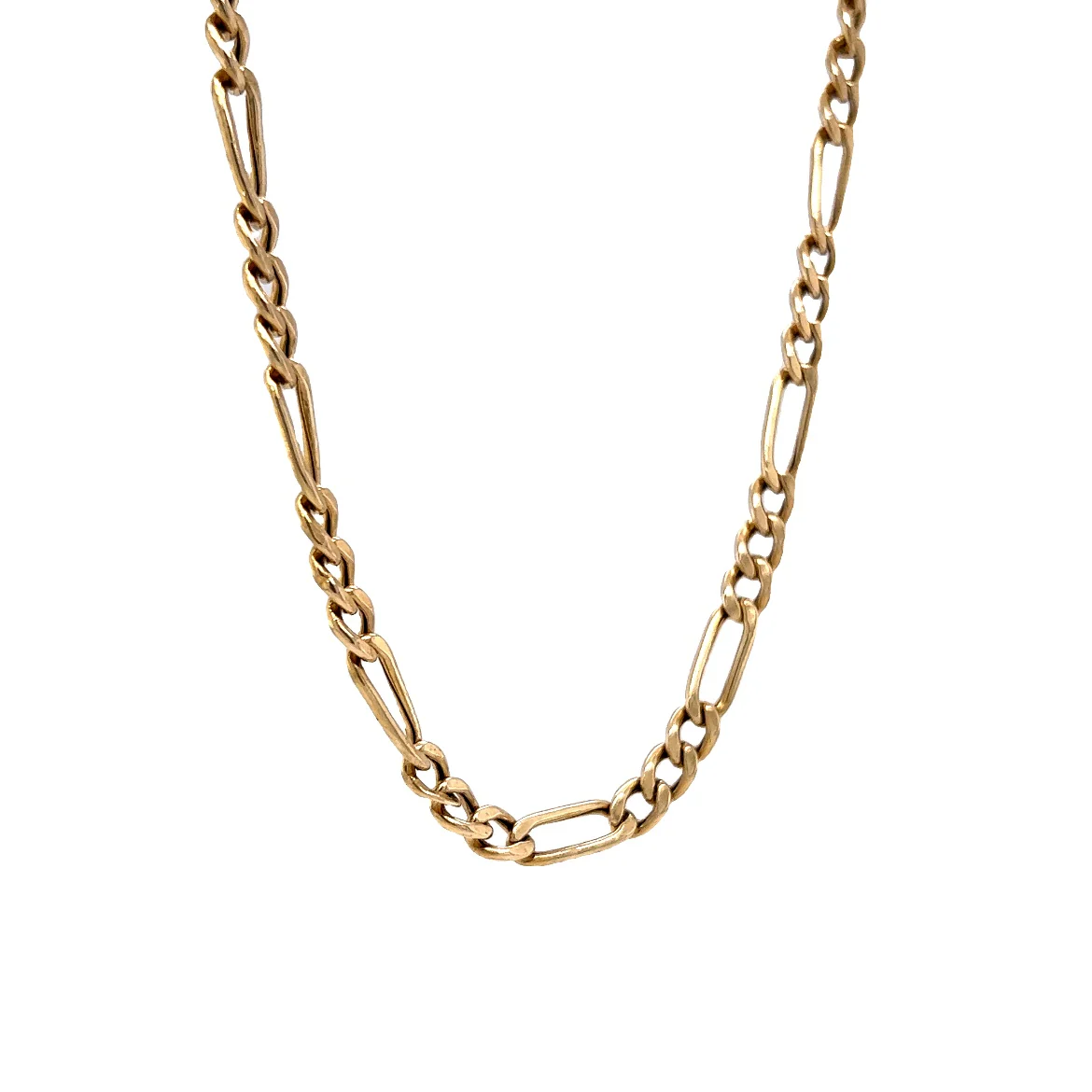 Figaro Chain Necklace in 14k Yellow Gold - Image 3