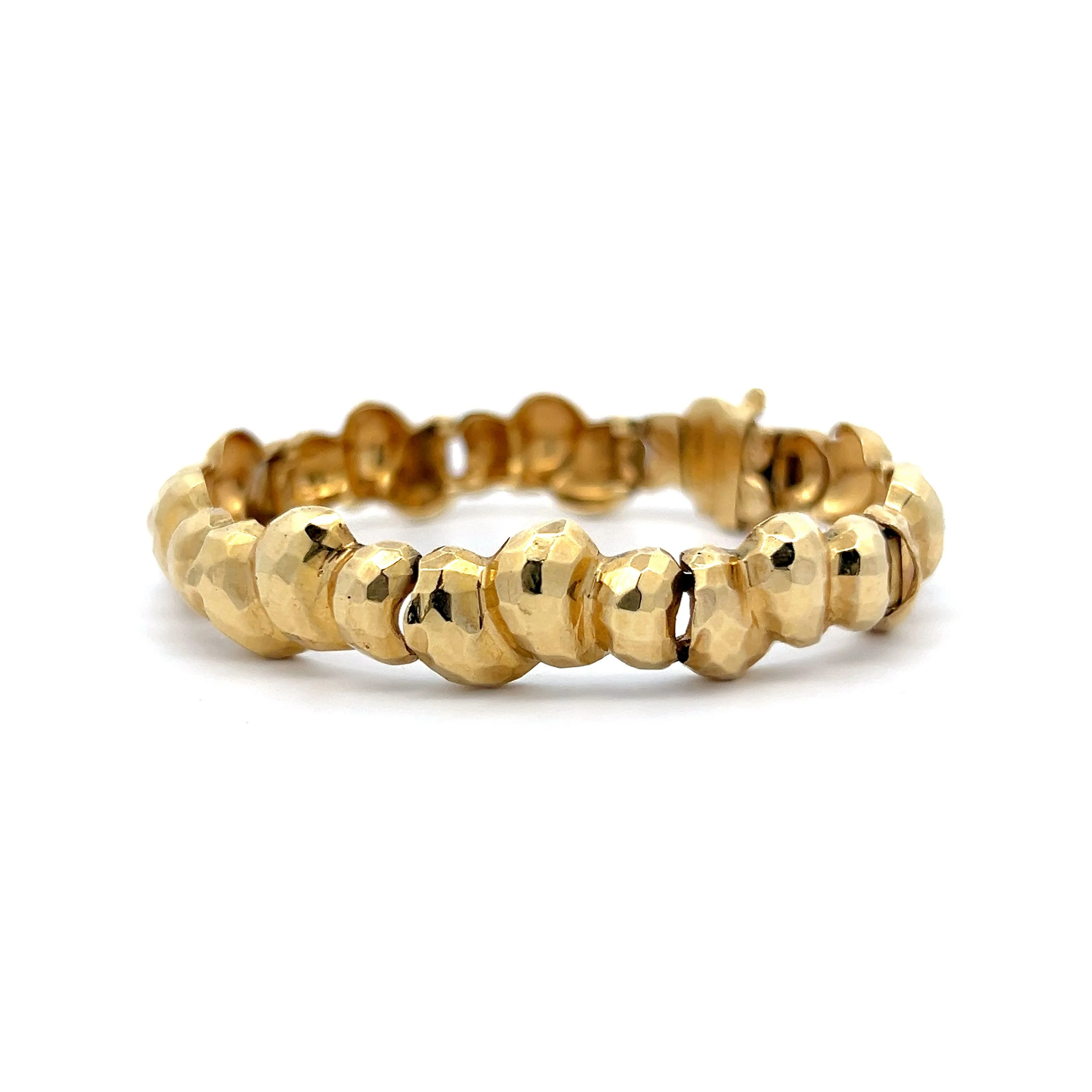 Textured Nugget Yellow Gold Bracelet - Image 2
