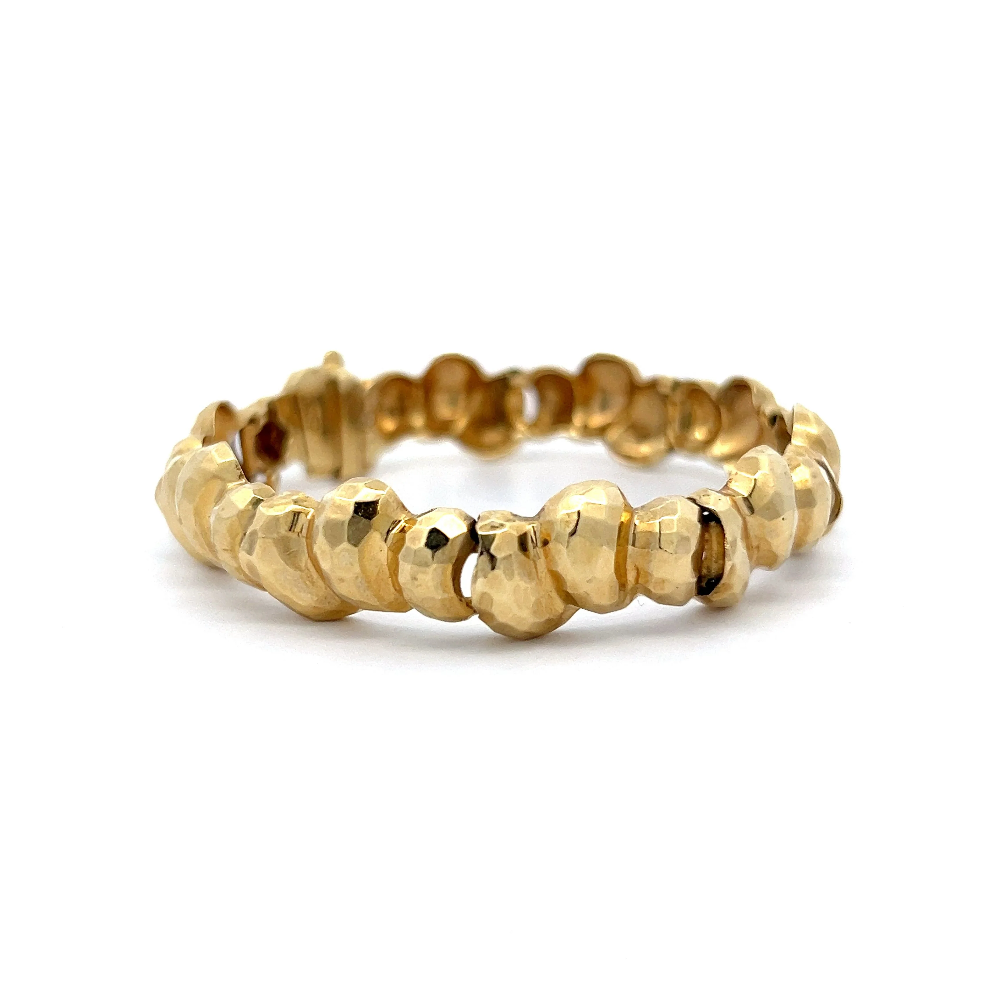 Textured Nugget Yellow Gold Bracelet - Image 3