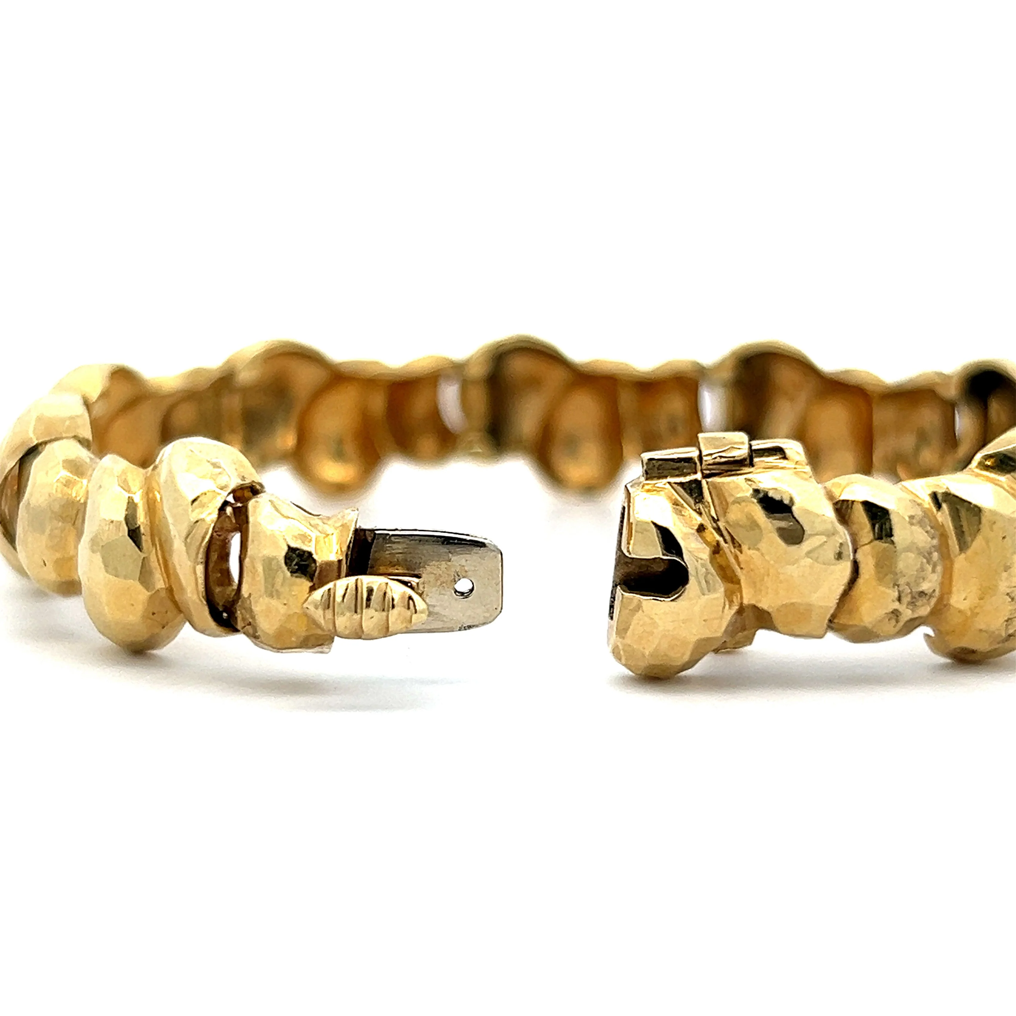 Textured Nugget Yellow Gold Bracelet - Image 4